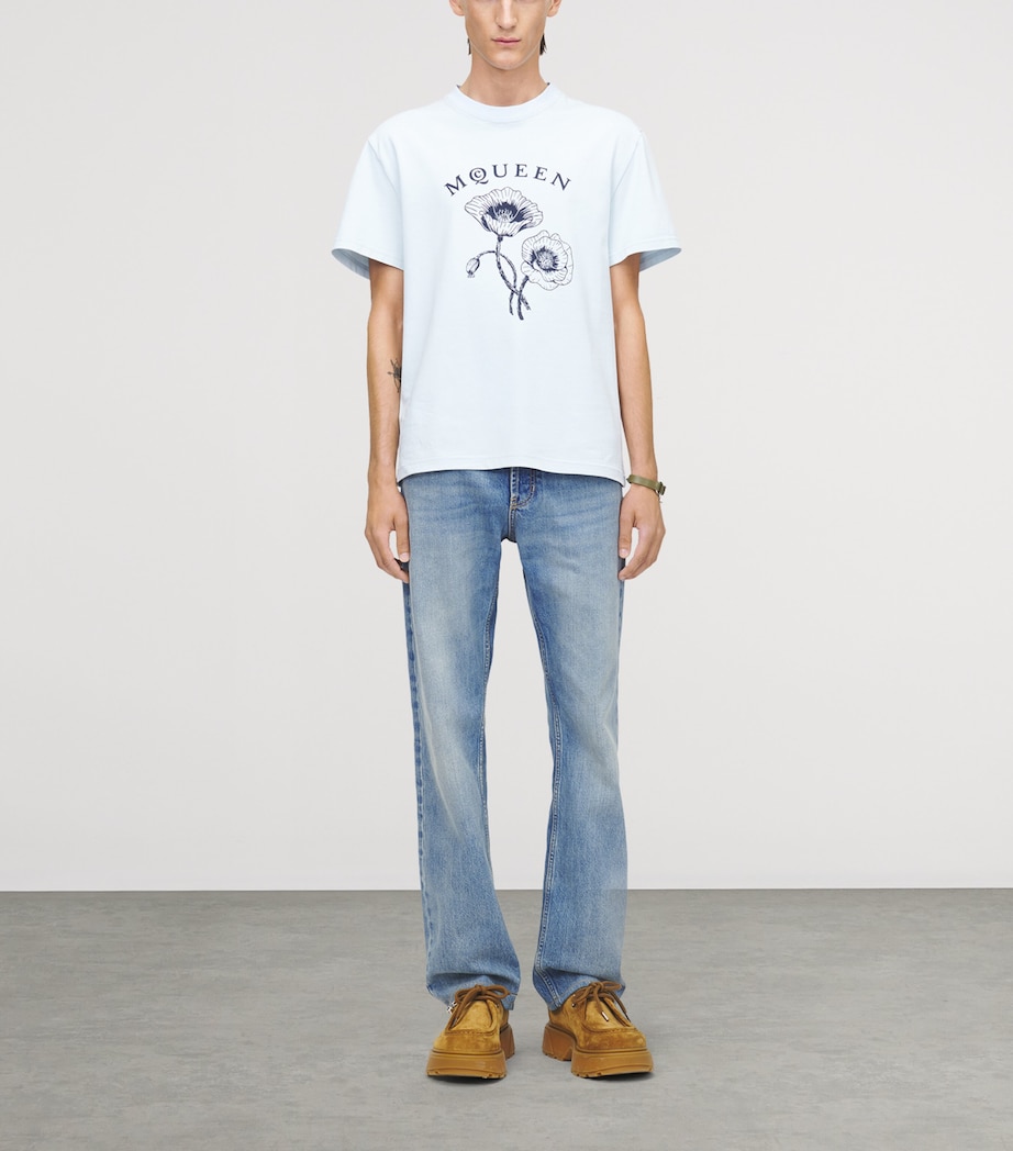 McQueen Mens Cotton Poppy Logo T-Shirt Image 2