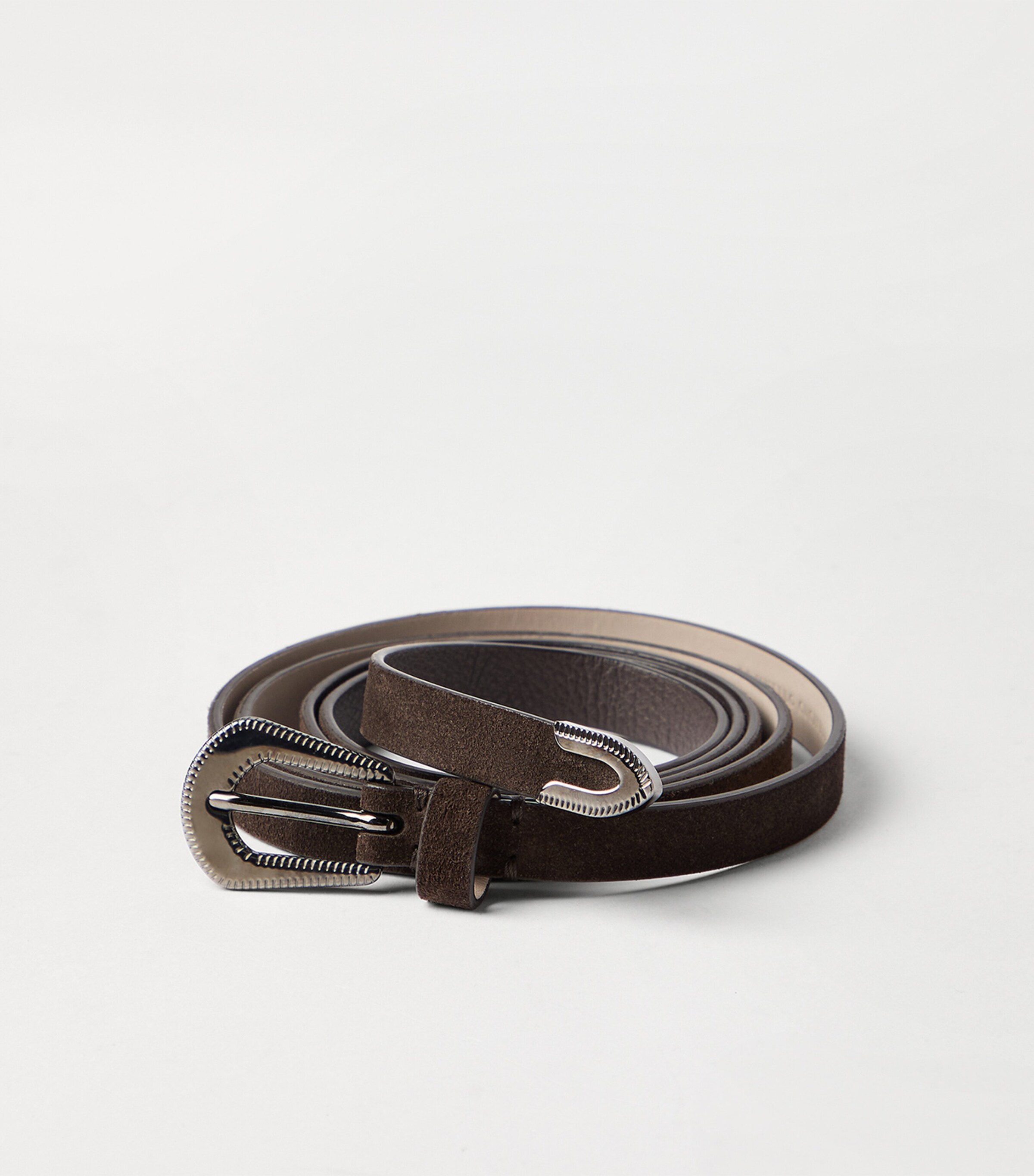 Brunello Cucinelli Leather Slim Belt Image 3