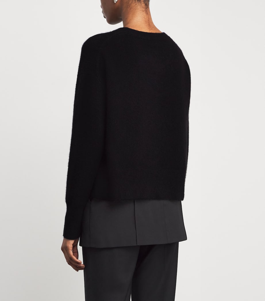 Brushed Cashmere-Blend Round-Neck Sweater BLACK Image 4