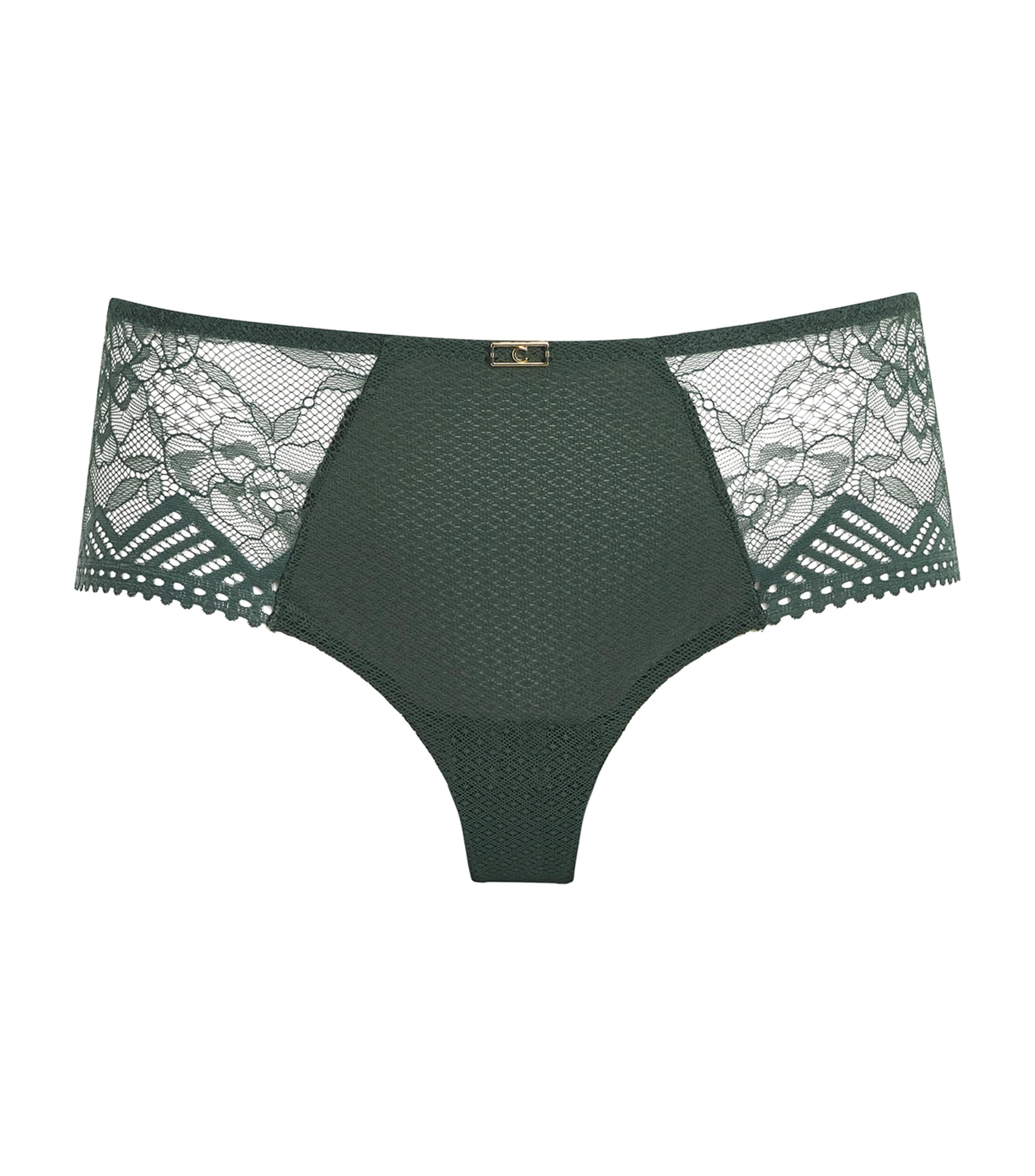 Shop Chantelle Lace Origins Shorty Briefs In Green