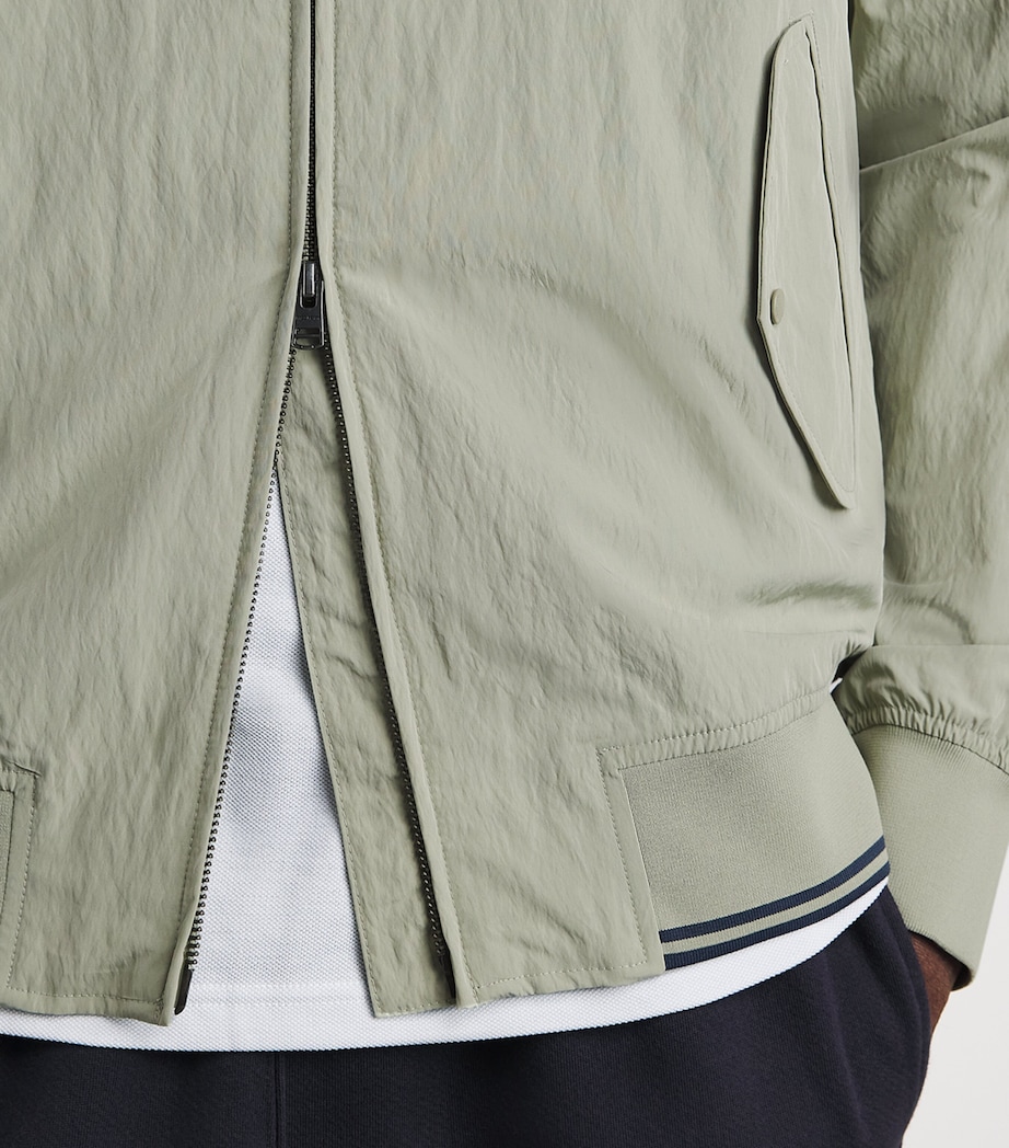 Fred Perry Mens Crinkle Harrington Jacket Seagrass Image 3