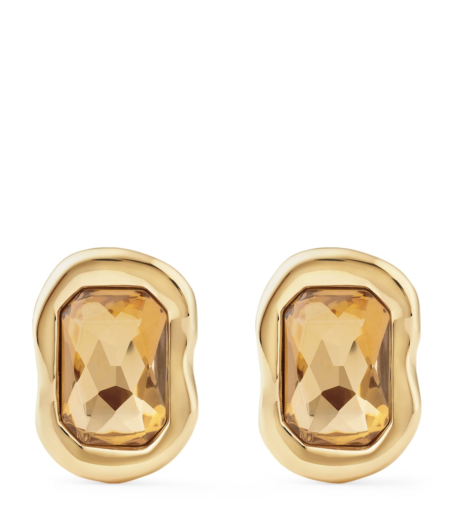 Embellished Sculptural Earrings BROWN/GOLDEN Image 1