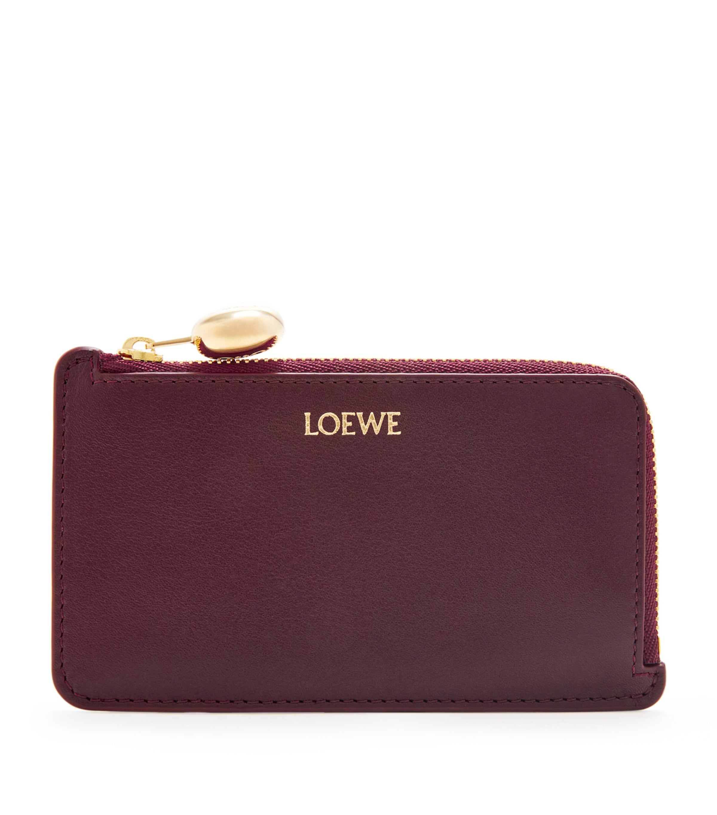 Loewe Engraved-anagram Card Holder In Burgundy