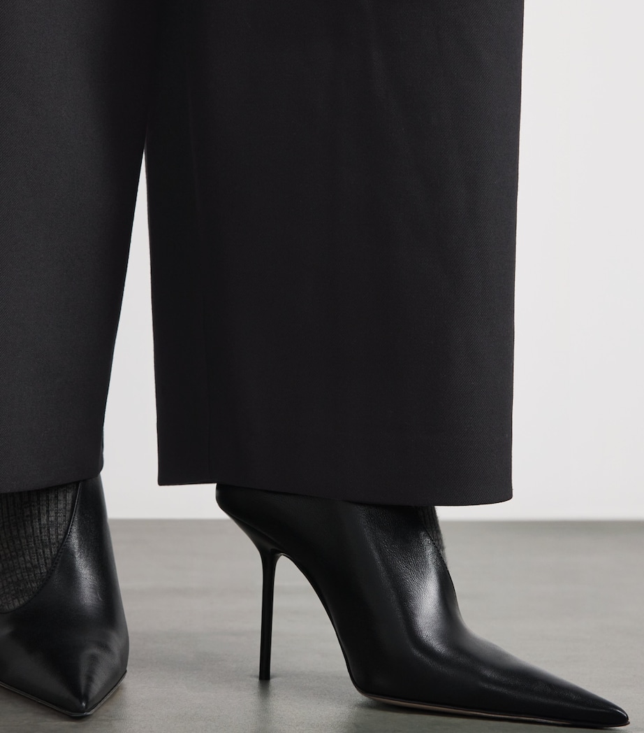Source Unknown Womens Pleated Wide-Leg Leiko Trousers Bk Image 3