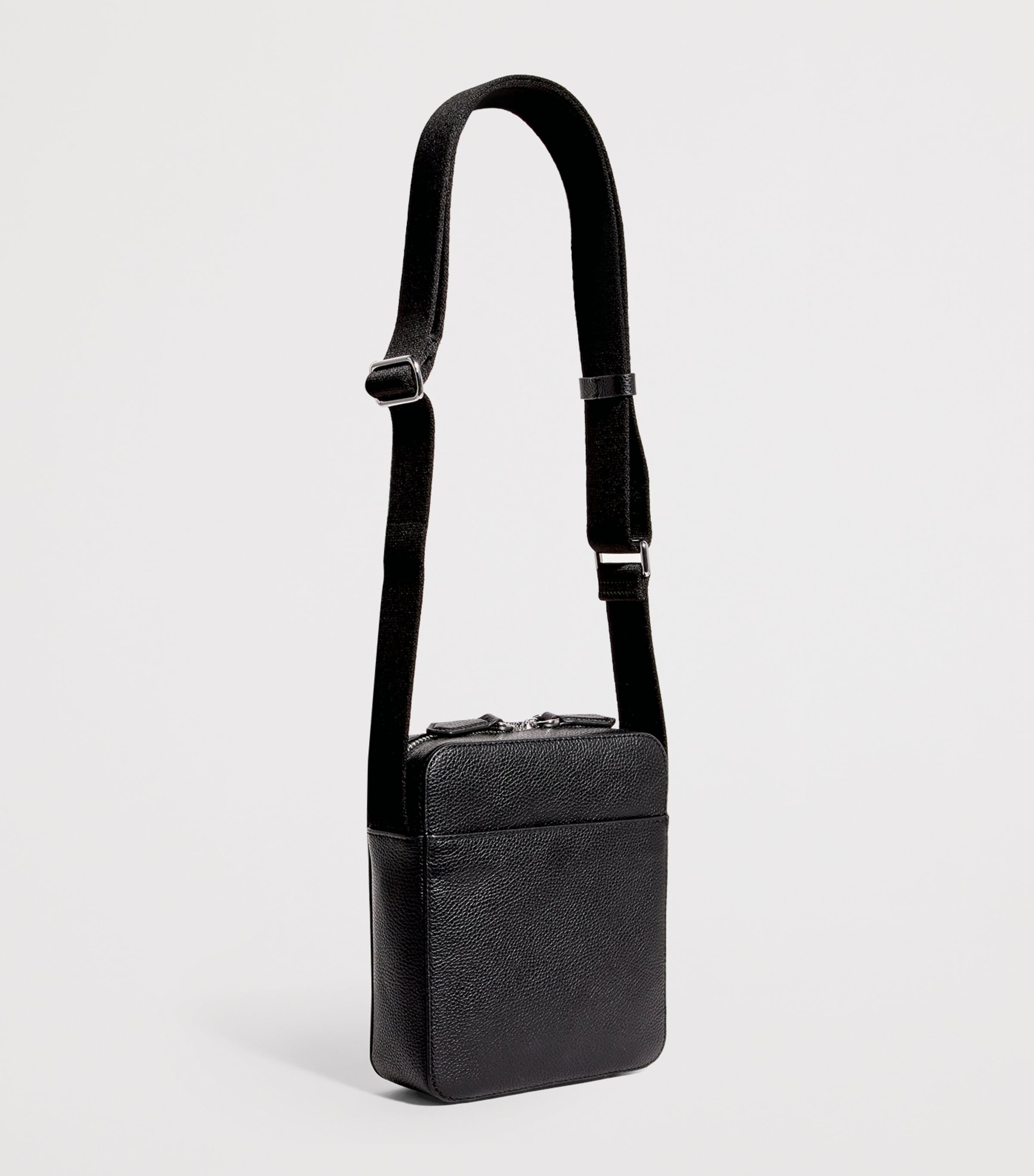 Pebbled Leather Cross-Body Bag BLACK Image 3