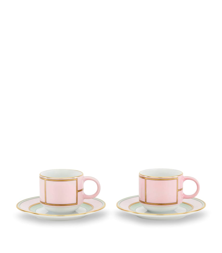 Set of 2 Colonna Diva Rosa Coffee Cups and Saucers G00134902 Image 1