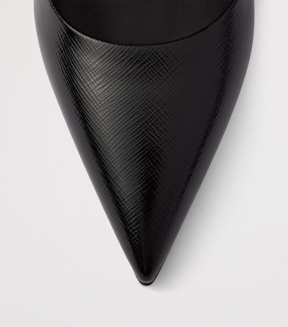 Prada Patent Saffiano Leather Pumps 85 Black Image 7
