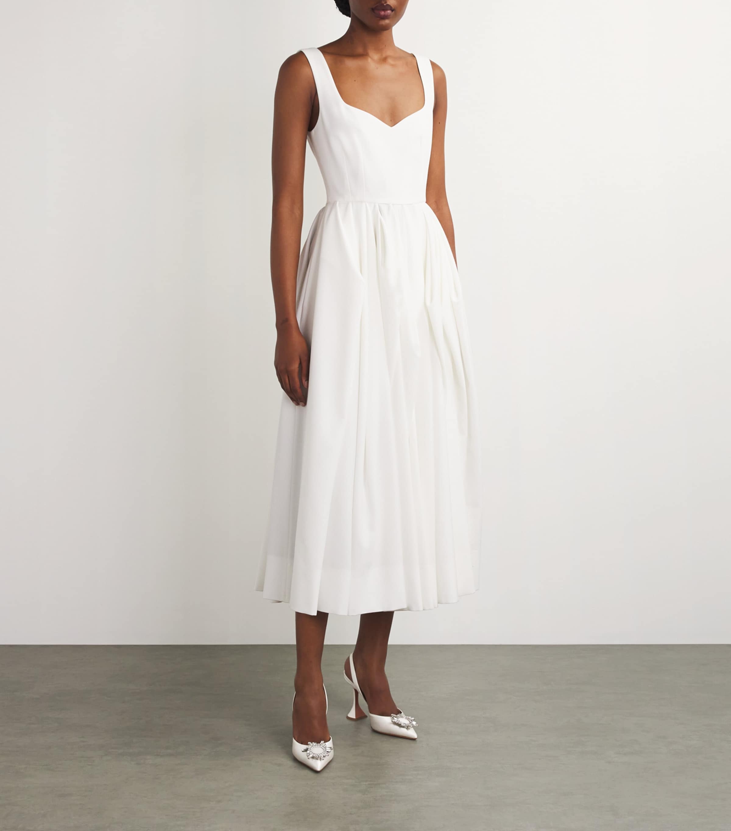 Satin Begum Slingback Pumps 95 WHITE Image 5