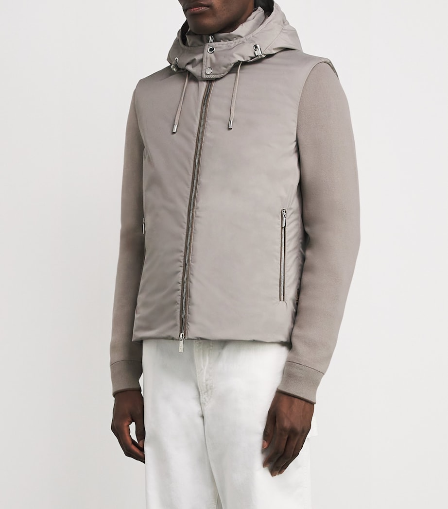Two-Tone Hooded Bomber Jacket U0118 MARMO Image 3