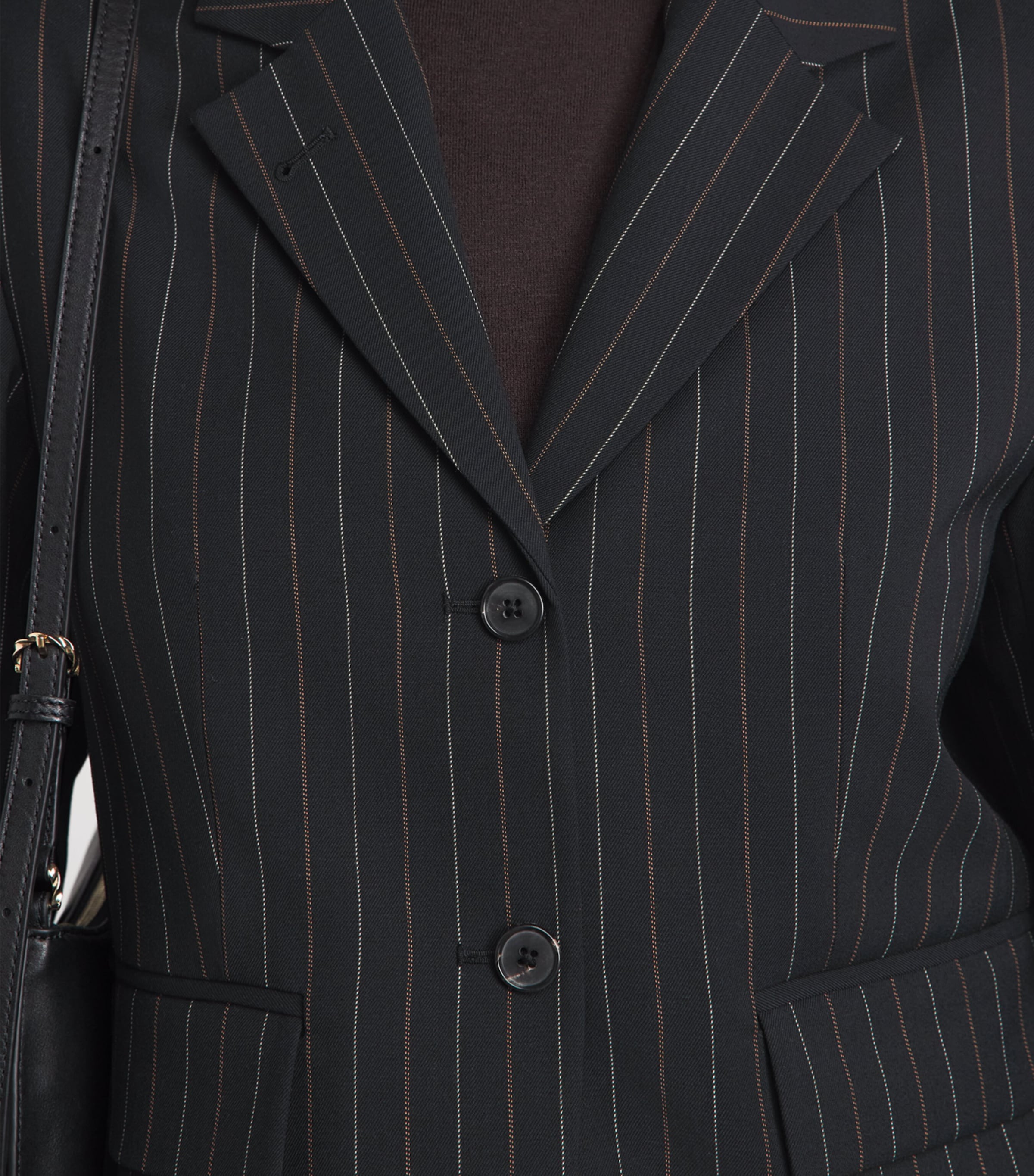 ME+EM Womens Pinstripe Blazer Black Image 3