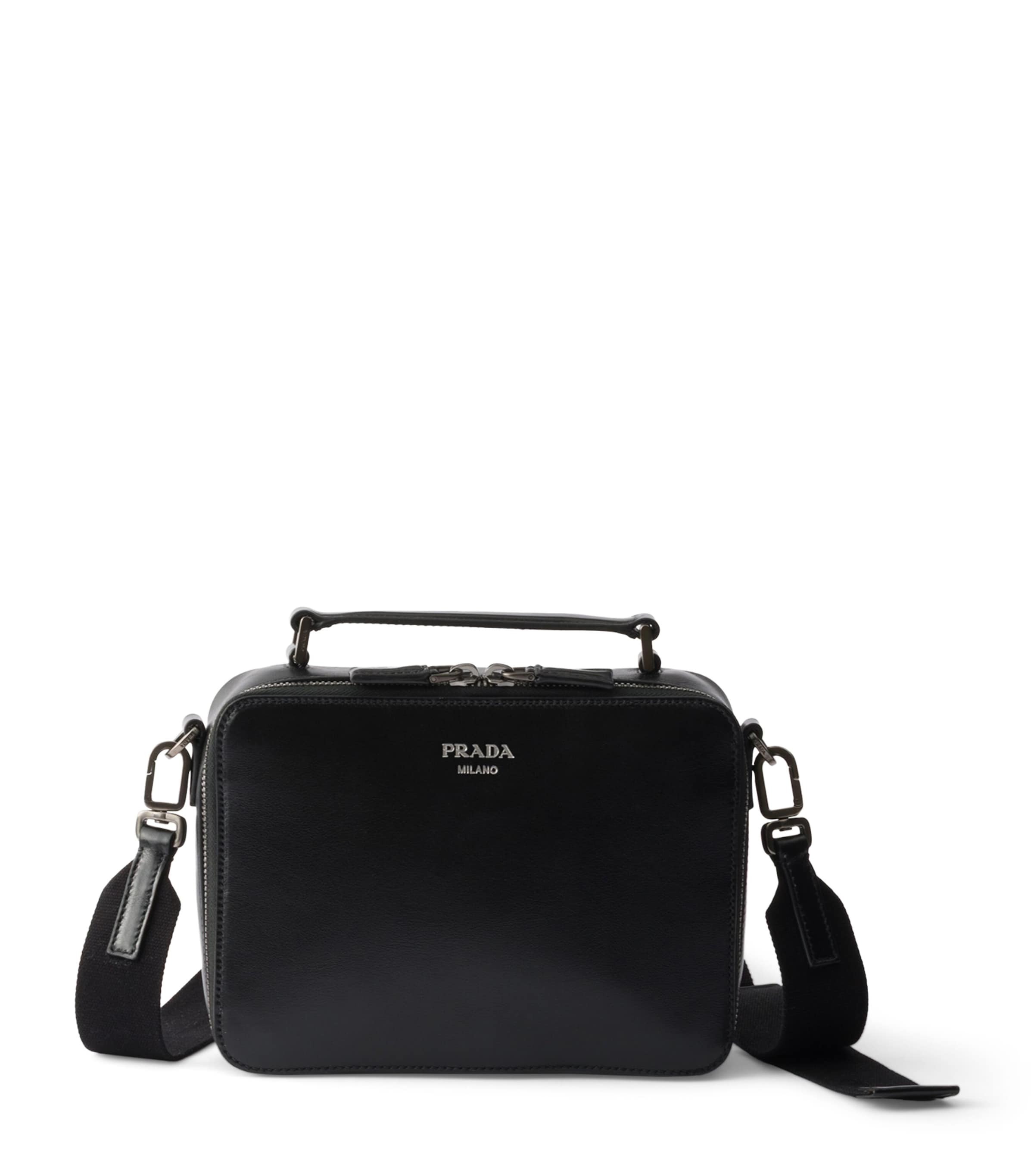 Prada Leather Brique Cross-Body Bag Black Image 1