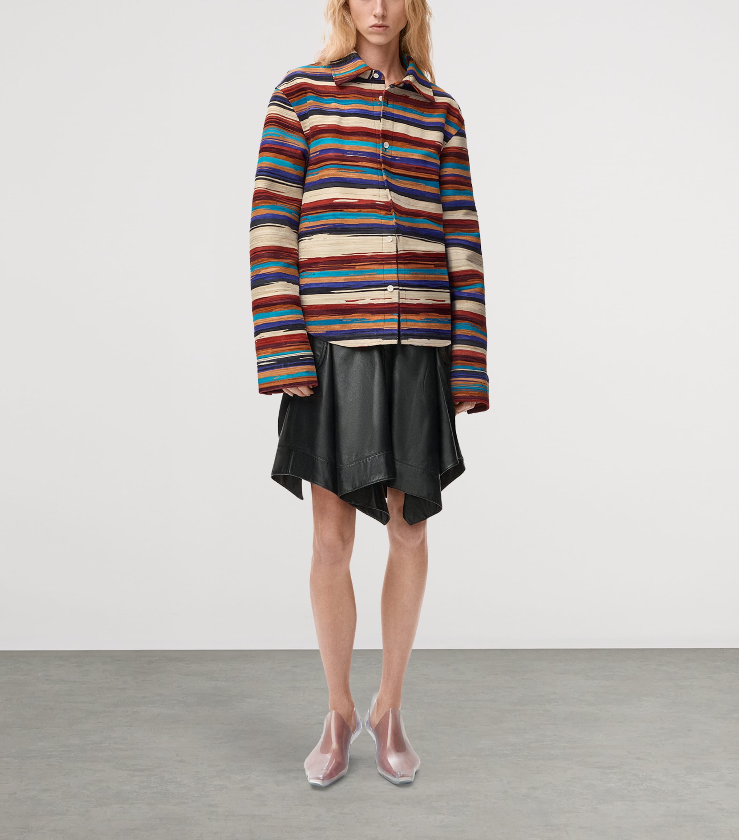 LOEWE Womens Lambskin Painted Overshirt Multicolor/black Image 2