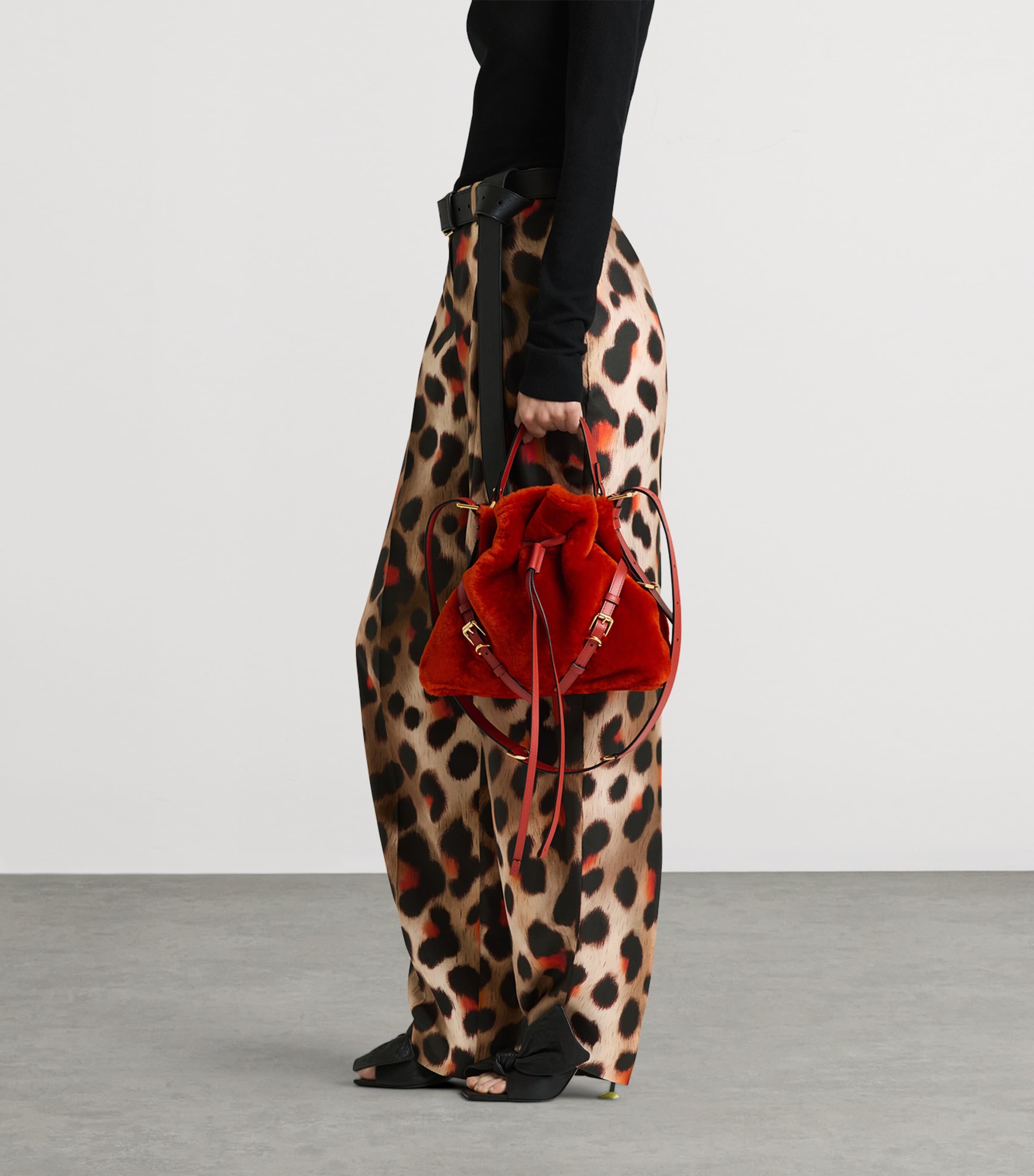 Givenchy Womens Silk Leopard Tailored Trousers Image 3