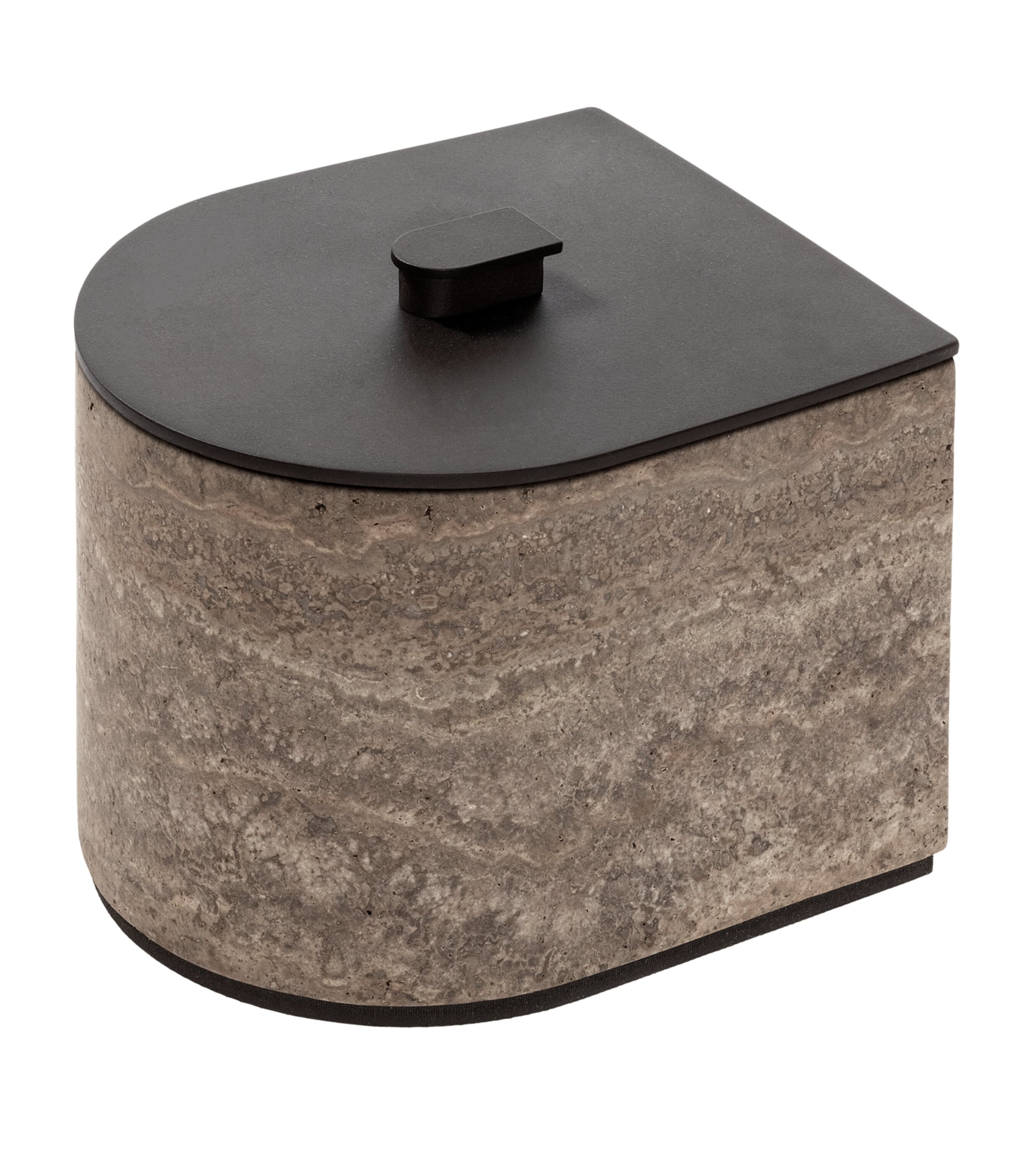 Giobagnara Large Marble-Effect Nobble Box Travotino Titanium Image 1
