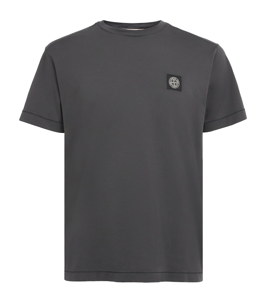 Stone Island Mens Cotton Compass Logo T-Shirt Image 1