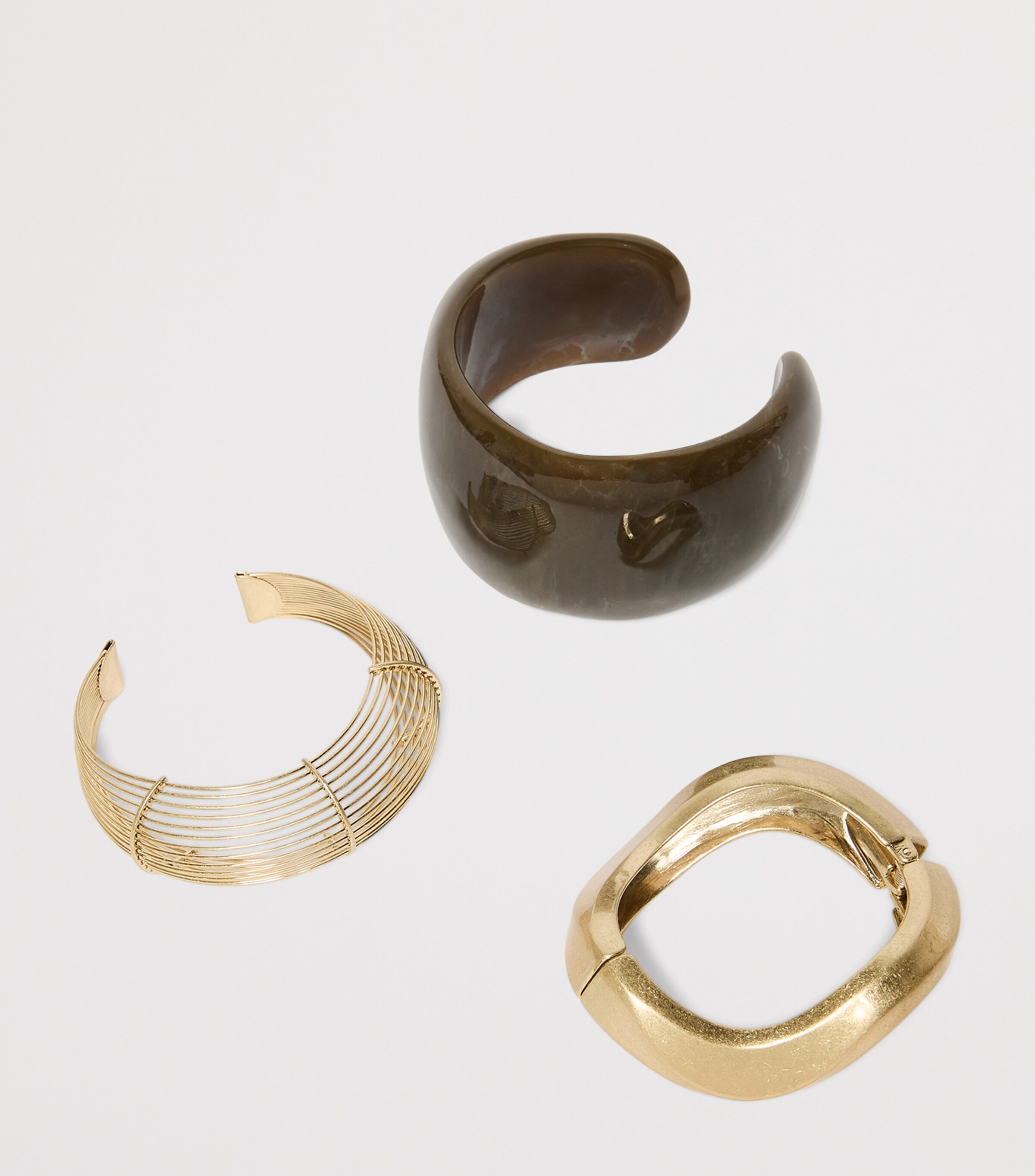 Marina Rinaldi Metal and Resin Bracelets (Set of 3) Gold Image 2