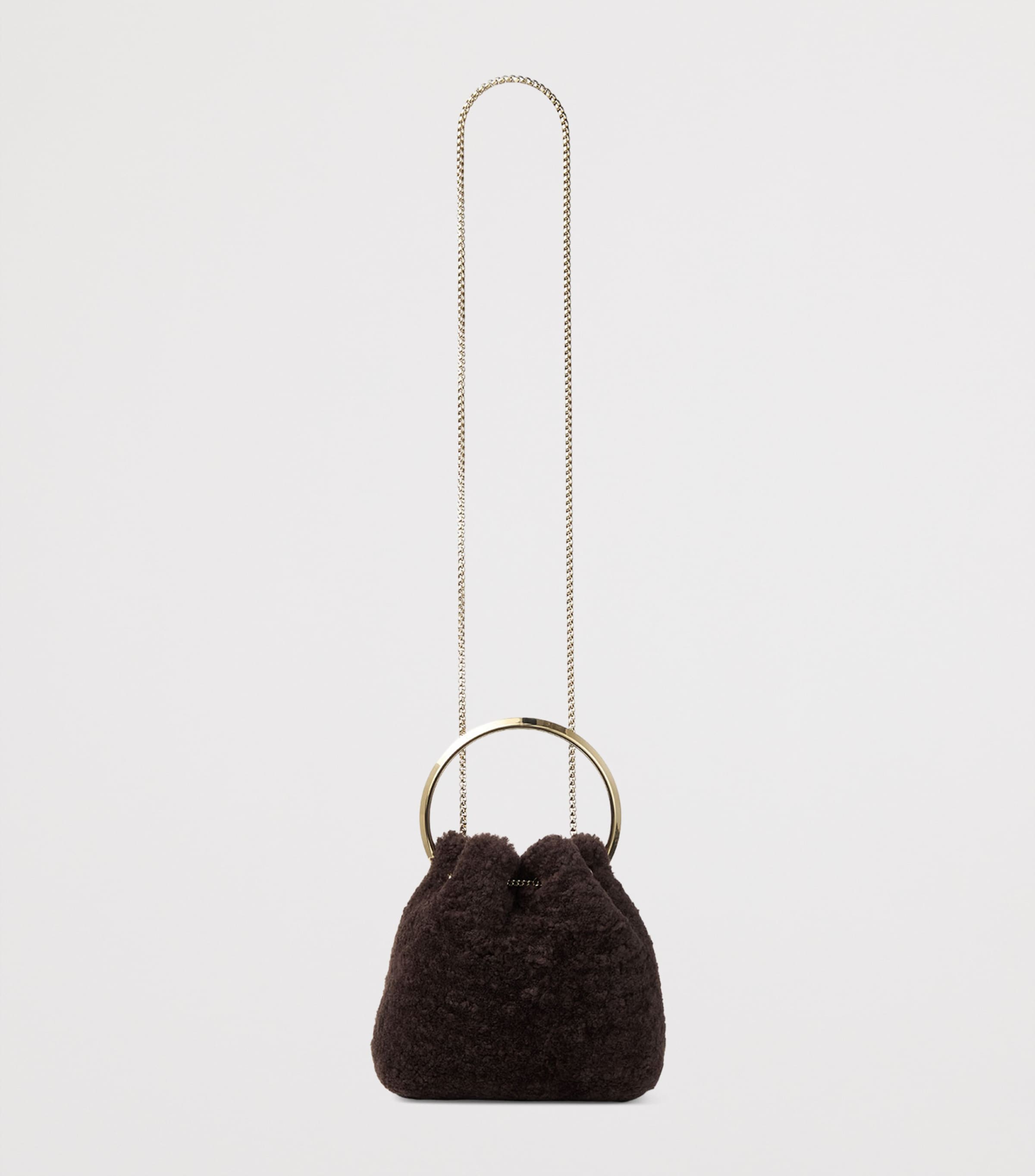 Bon Bon Shearling Top-Handle Bag CHOCOLATE/LIGHT GOLD Image 6