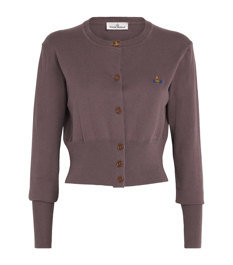 Cotton-Cashmere Bea Cropped Cardigan D408 TRUFFLE Image 1