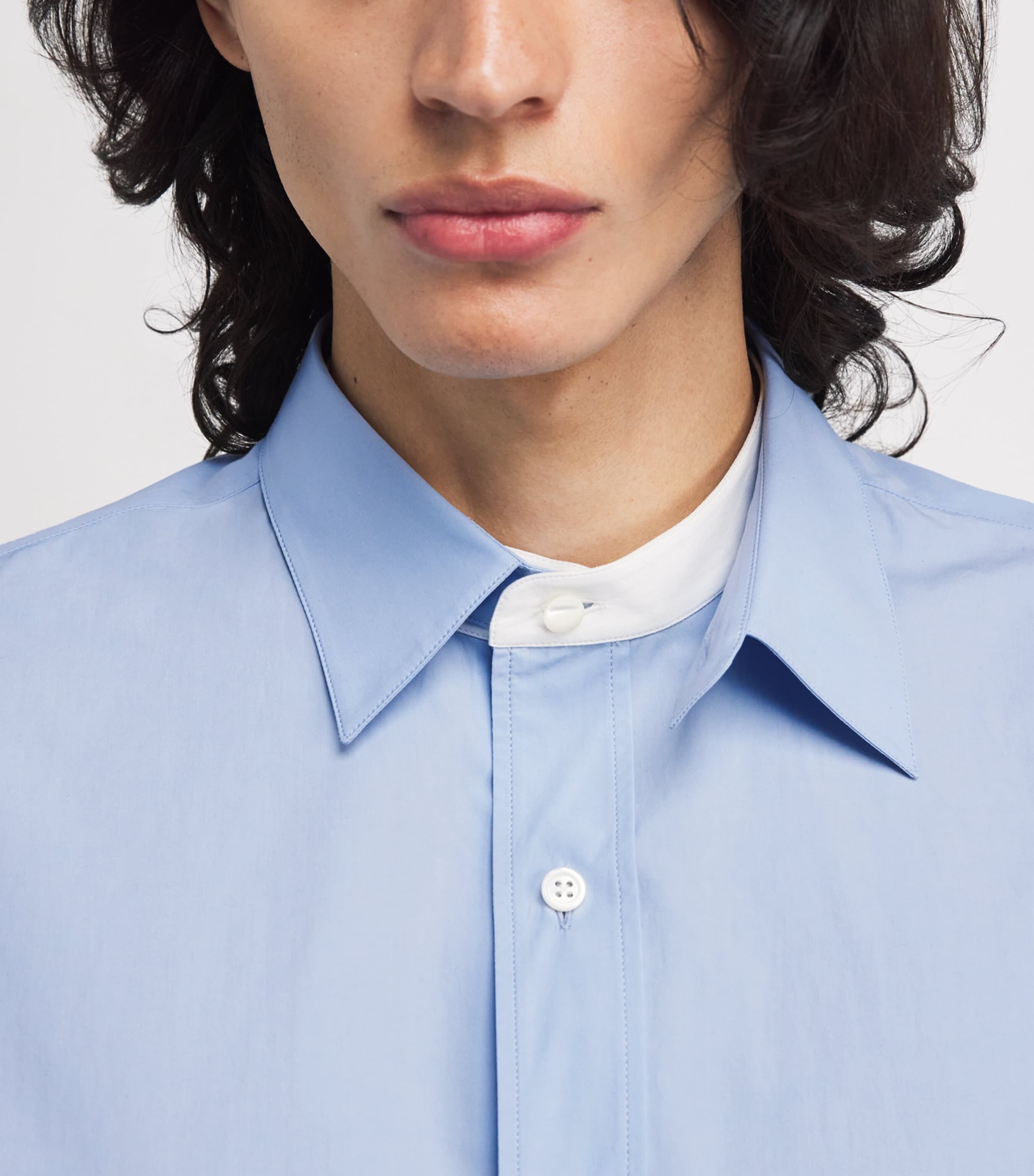 The Row Mens Melchior Cotton Shirt Ice Blue Image 5