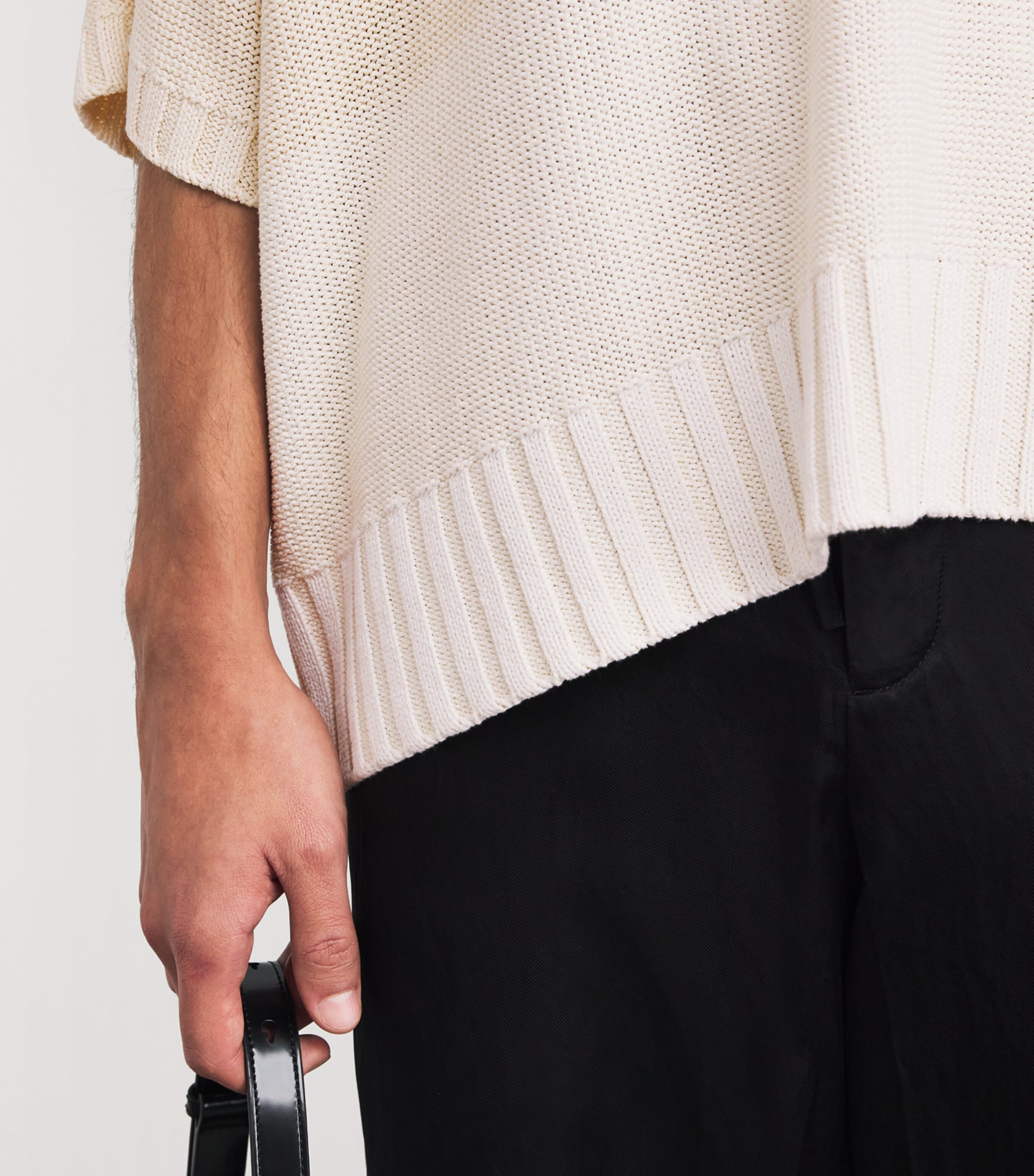 Short-Sleeve Polo Sweater IVORY / WHITE Image 6