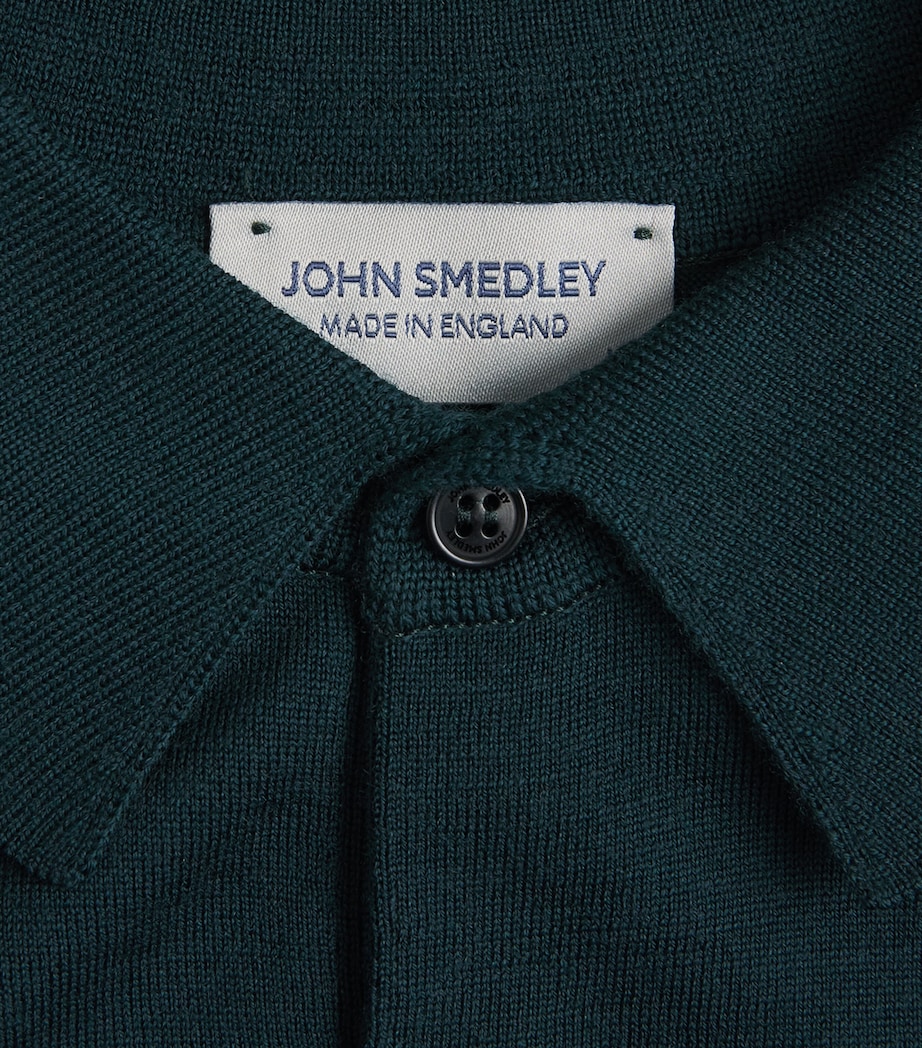 John Smedley Mens Merino Macloud Polo Shirt Richardson Green Image 6