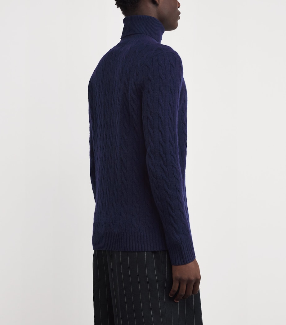 Polo Ralph Lauren Mens Wool-Cashmere Rollneck Sweater Blue Image 4