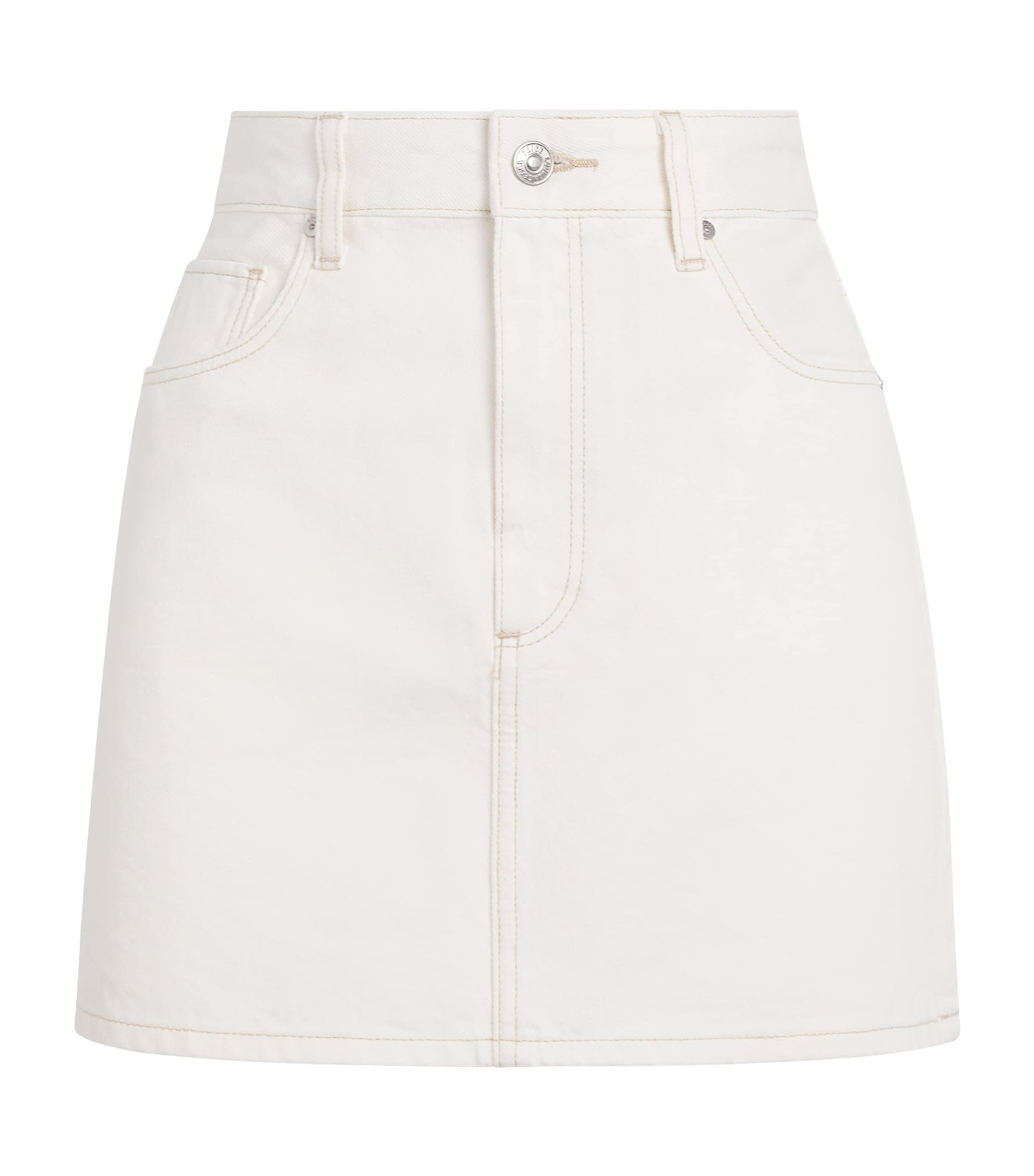 PAIGE Womens Denim Bobbi Mini Skirt Toasted Ecru Image 1