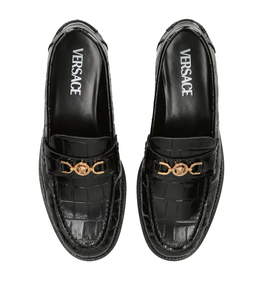 Leather Medusa Loafers BLACK Image 4