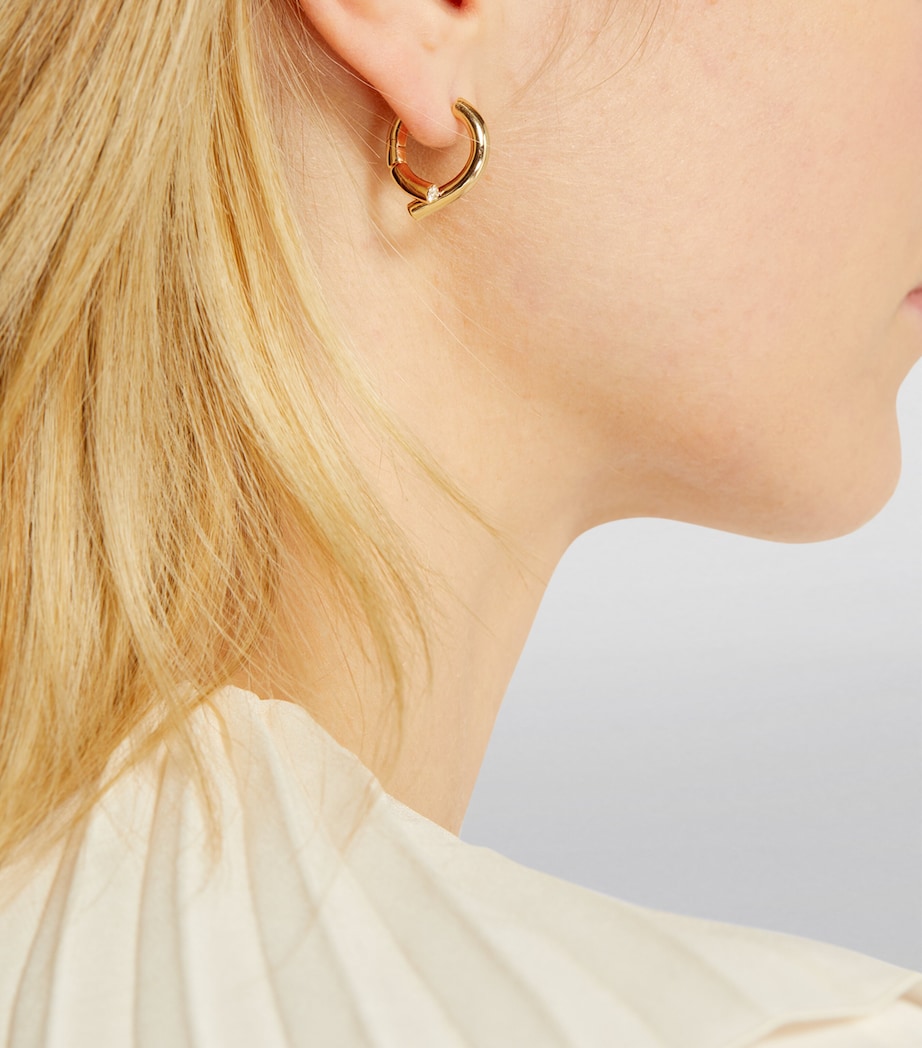 Mini Yellow Gold and Diamond Oera Edition 03 Hoop Earrings YELLOW GOLD Image 5