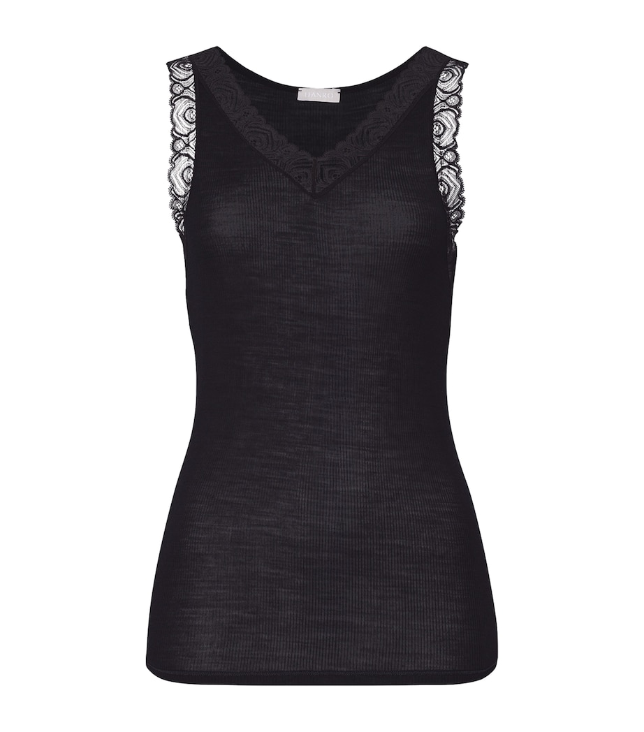 Woolen Lace Tank Top BLACK Image 1