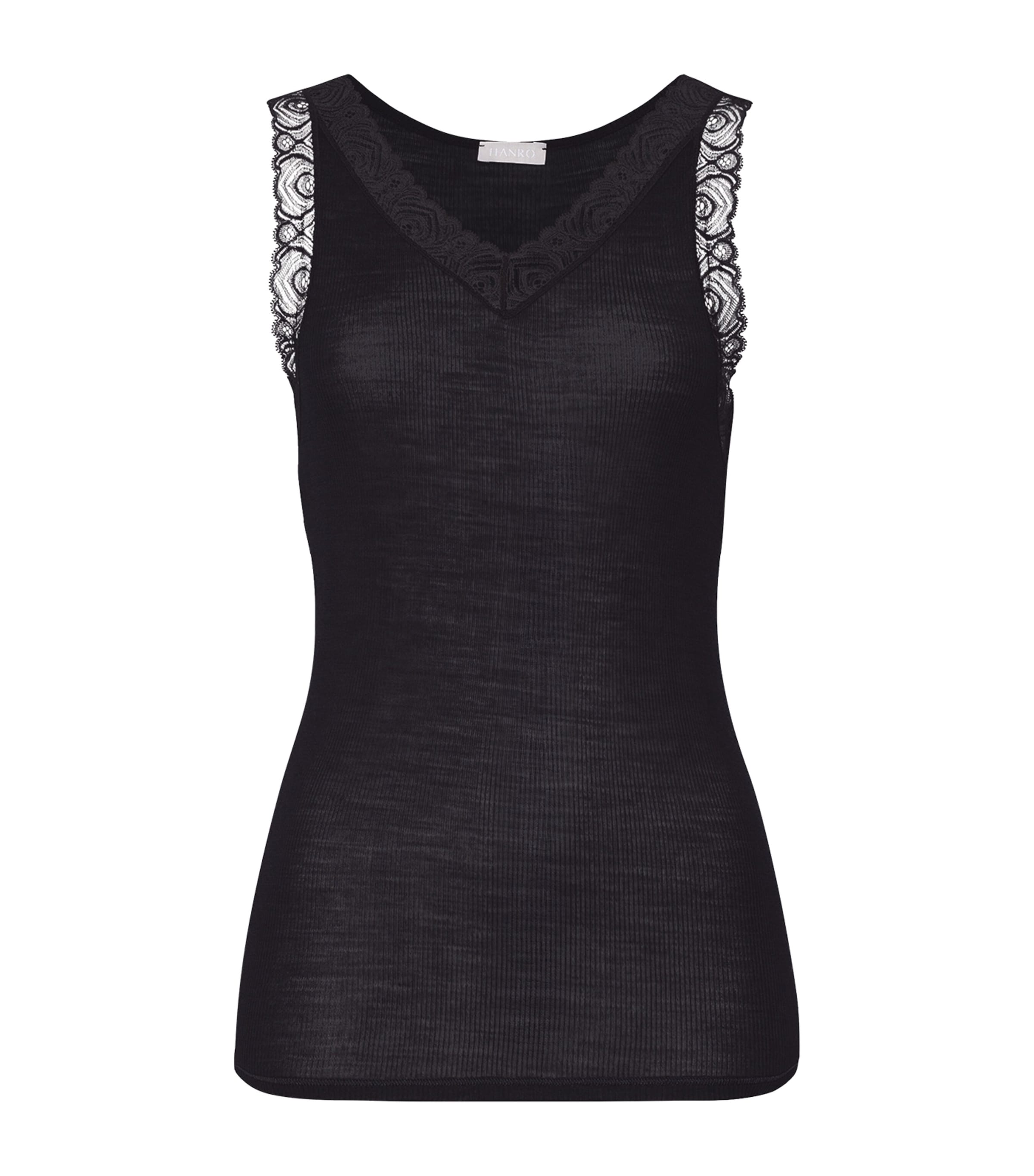 Hanro Woolen Lace Tank Top | Women Clothing | Tops | Camis & Tanks | Loungewear | Lounge Bottoms | Designers | Hanro | Nightwear
