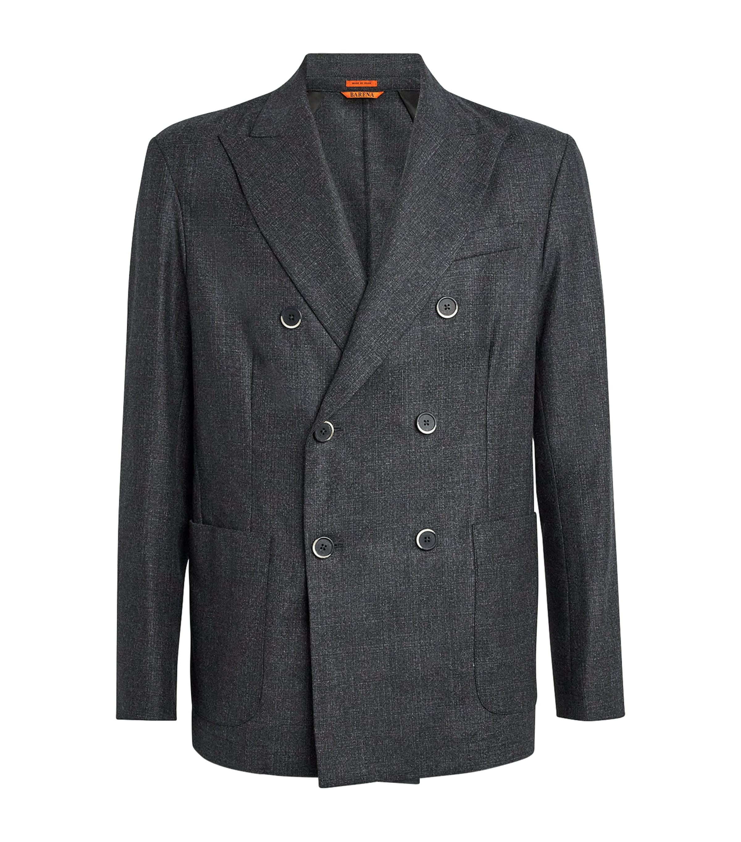Barena Venezia Double Breasted Long Sleeve Blazer In Gray