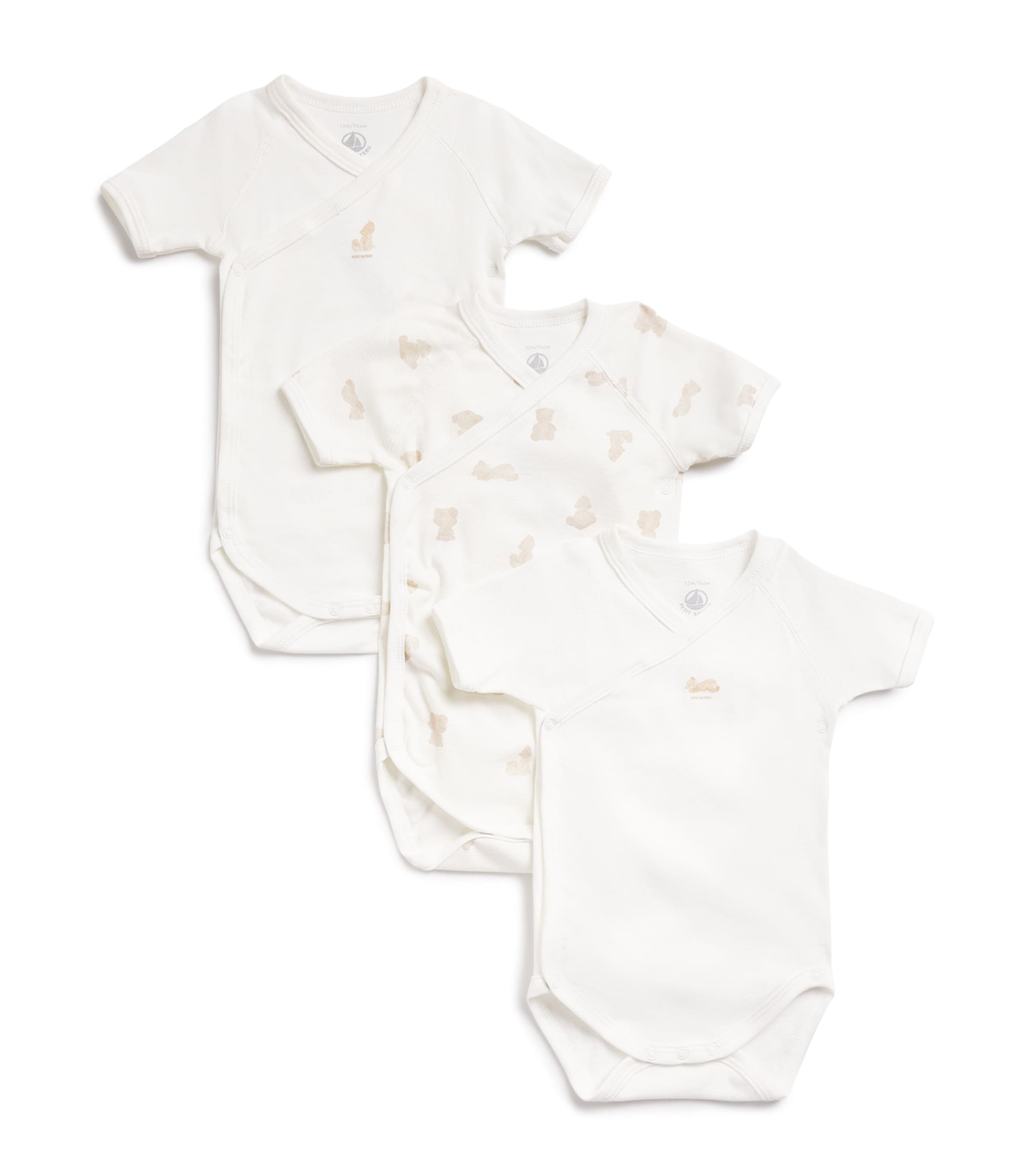 Petit Bateau Set of 3 Organic Cotton Bodysuits (1-12 Months) Variante Image 1