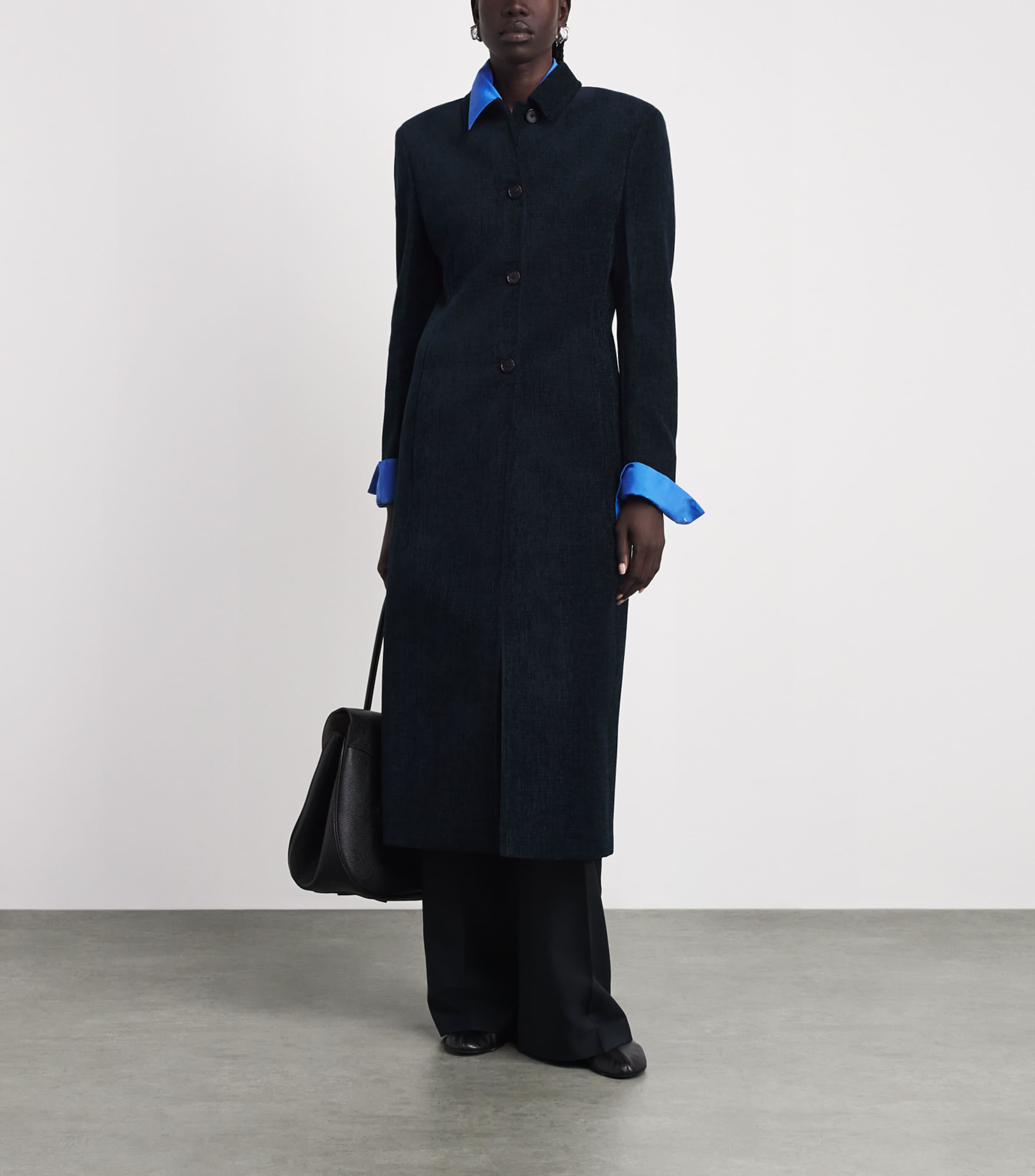 Jil Sander Womens Chenille Car Coat Midnight Image 2
