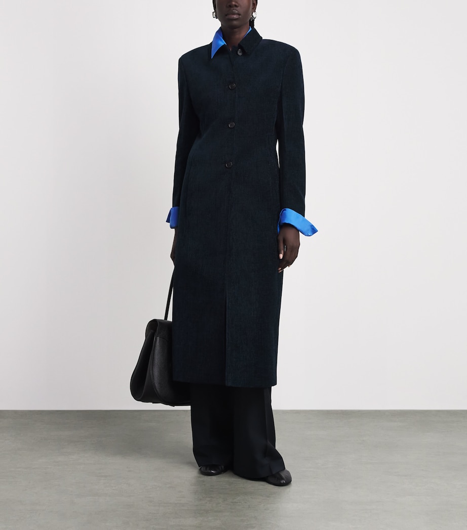 Jil Sander Womens Chenille Car Coat Midnight Image 2