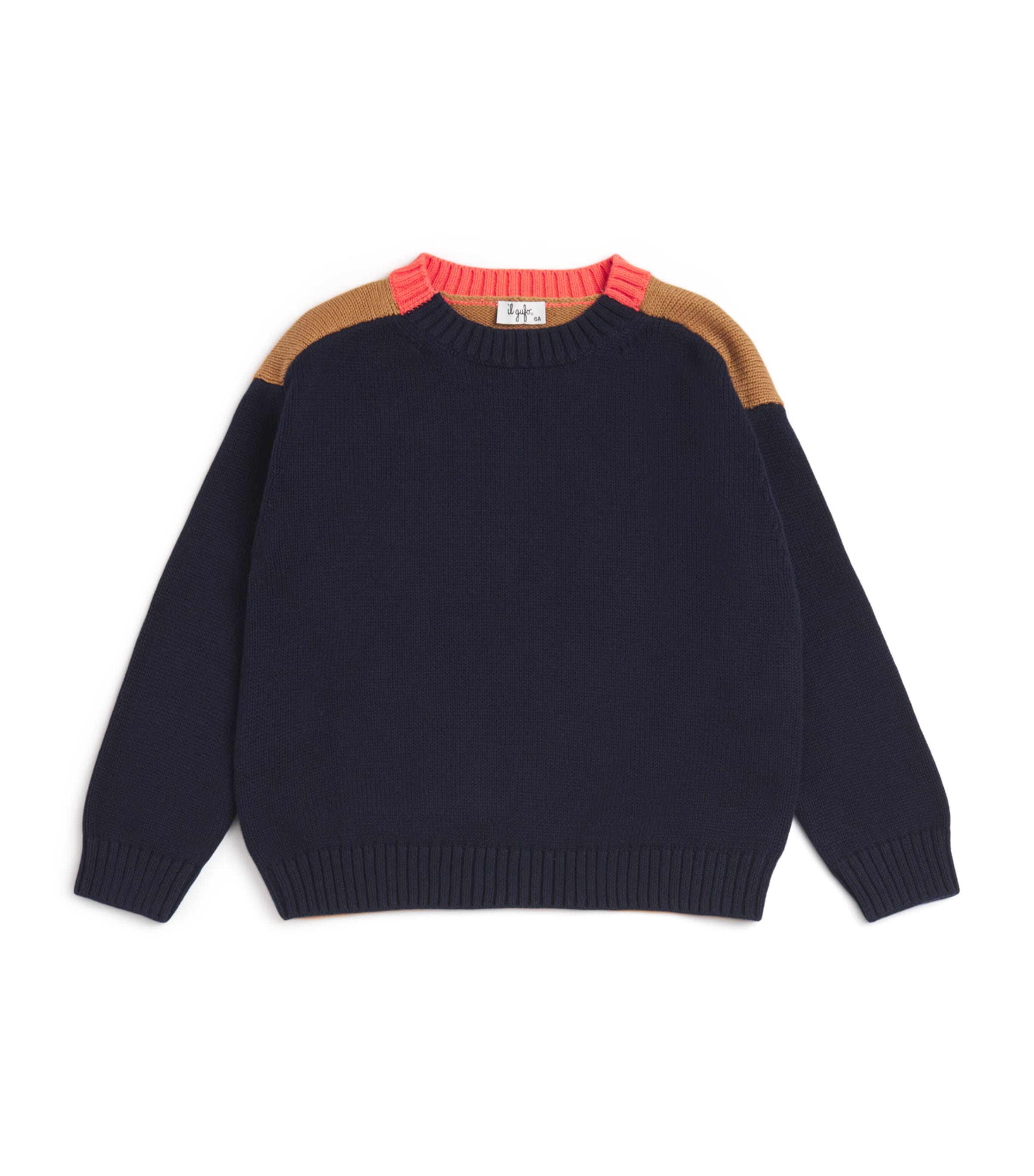 Cotton Crew-Neck Sweater (2-14 Years) 4915BLU/CSTRO/R.BGNA Image 1