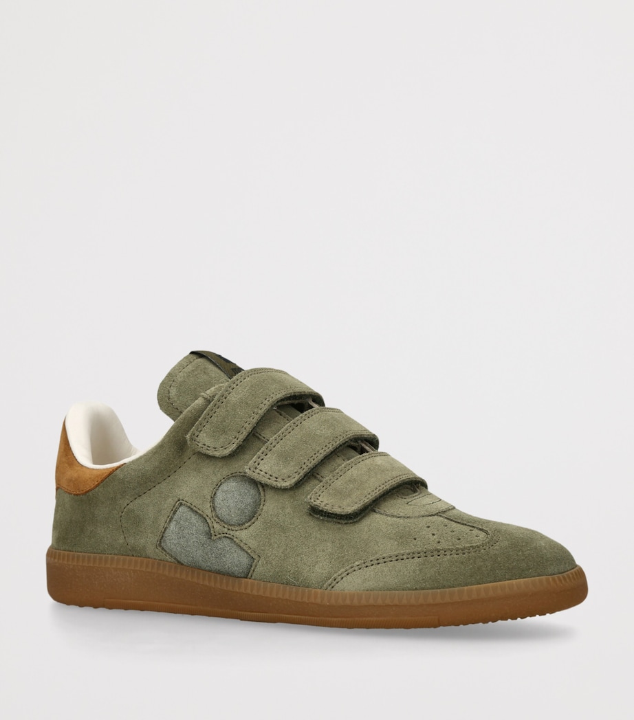 Isabel Marant Suede Beth Logo Sneakers Khaki Image 3