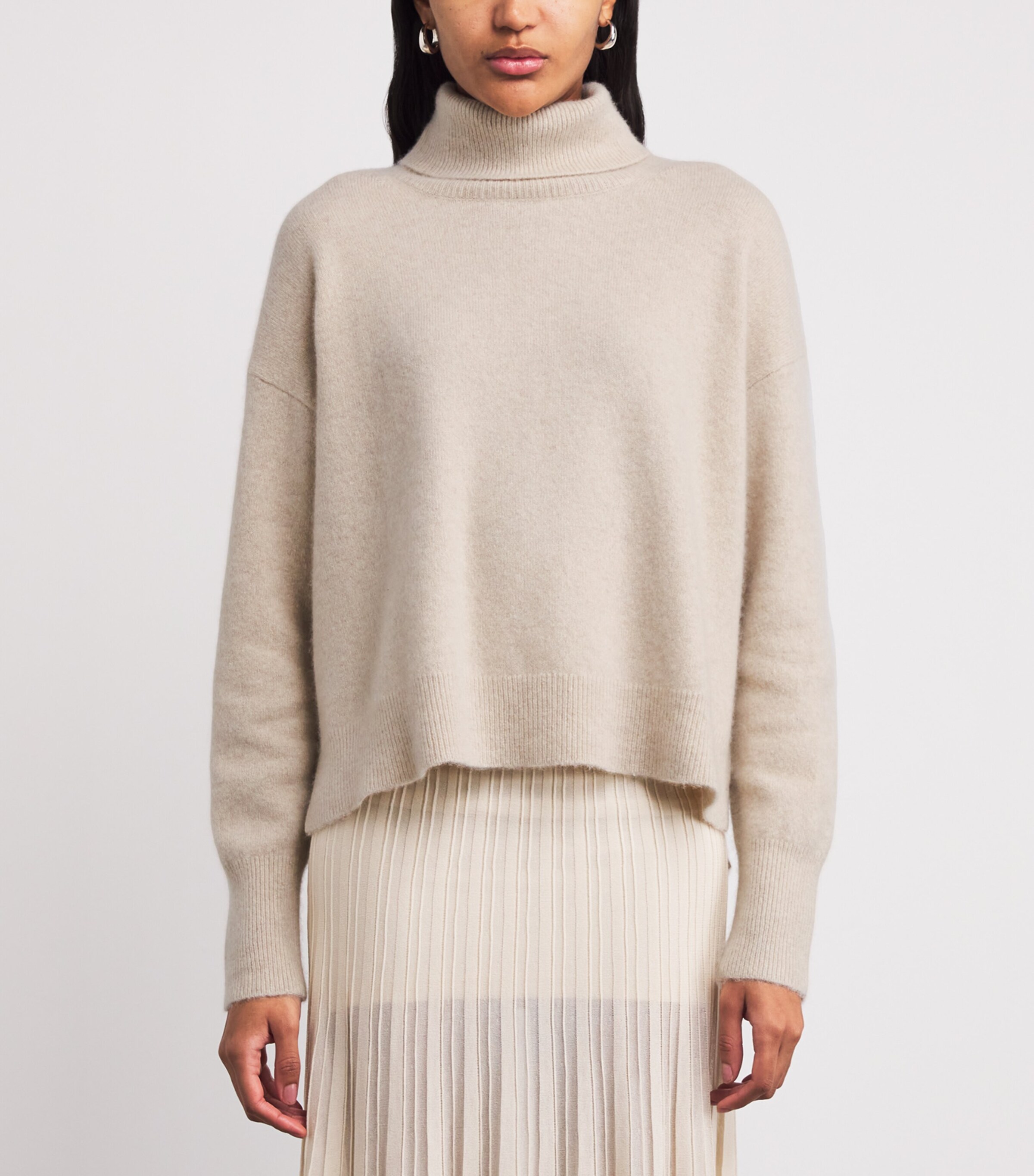 Brushed Cashmere-Blend Rollneck Sweater AFFOGATO Image 3