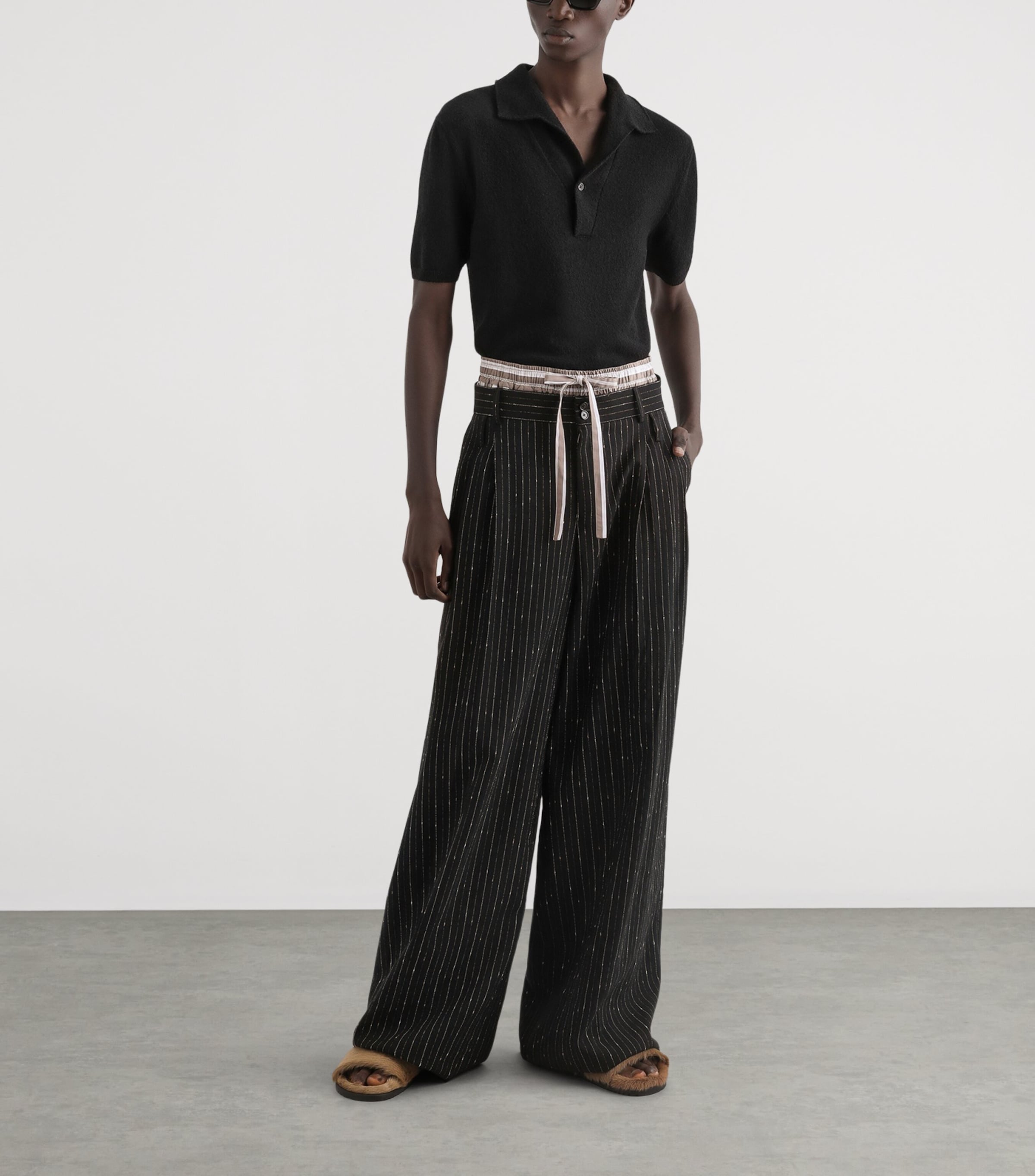 Dolce&Gabbana Mens Terry Polo Shirt Blac Image 2