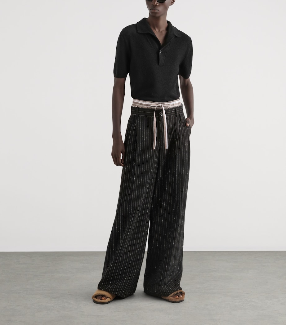 Dolce&Gabbana Mens Terry Polo Shirt Blac Image 2