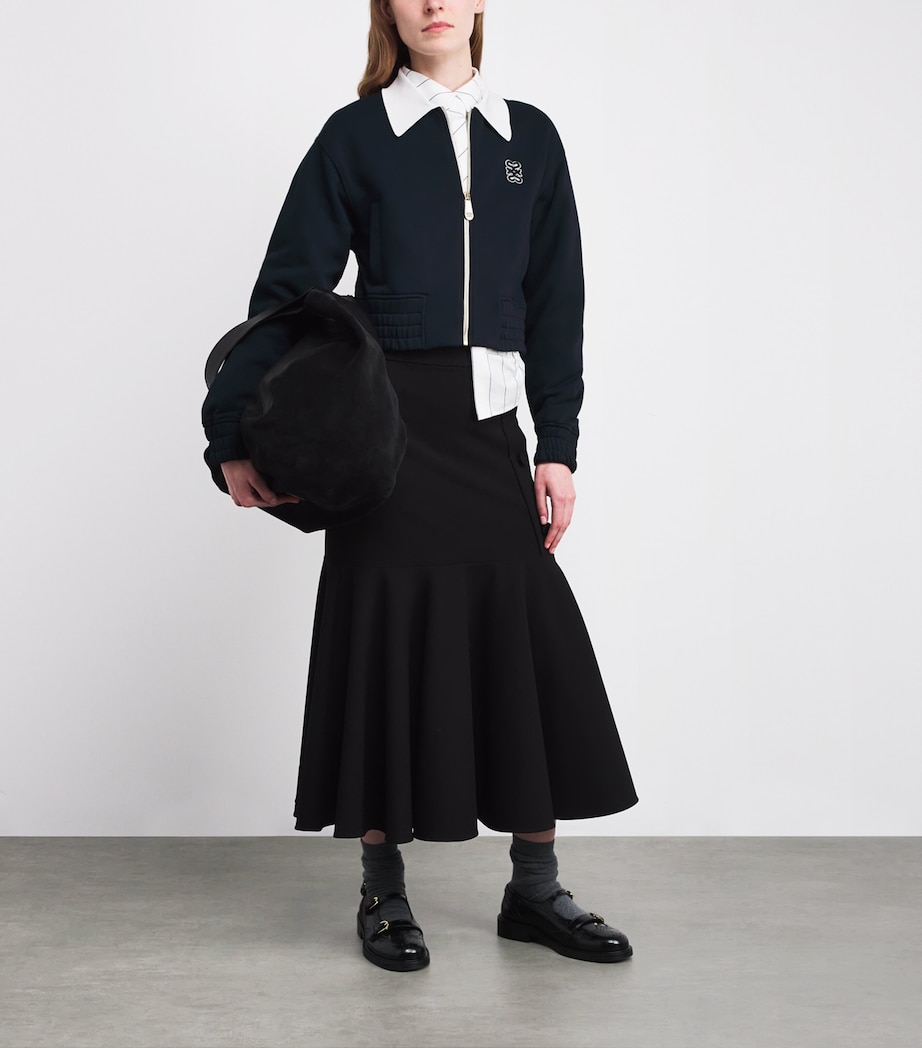 Cropped Dual-Tone Sweatshirt DEEP BLU Image 2