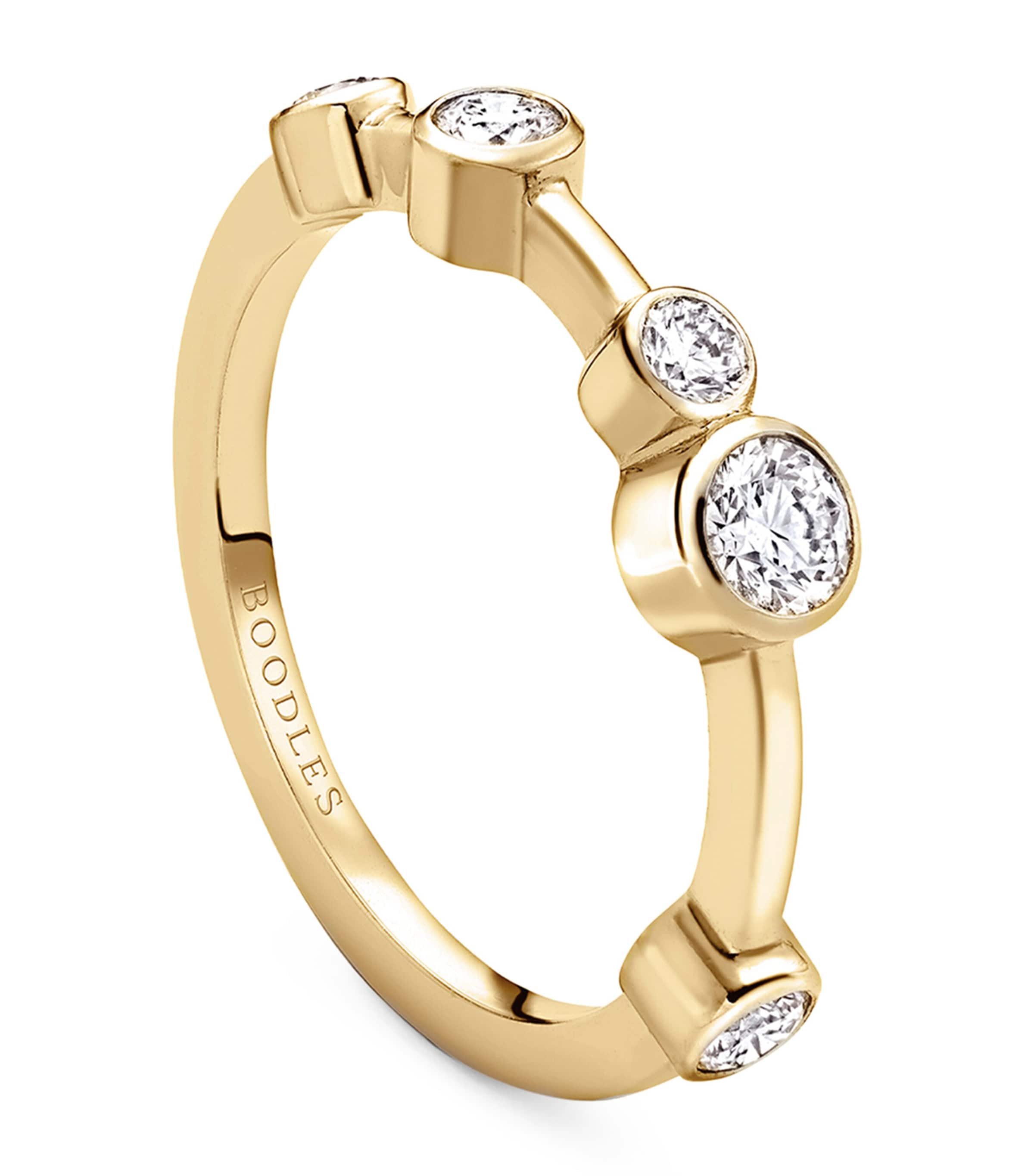 Boodles Yellow Gold And Diamond Half-hoop Raindance Ring In Yellow