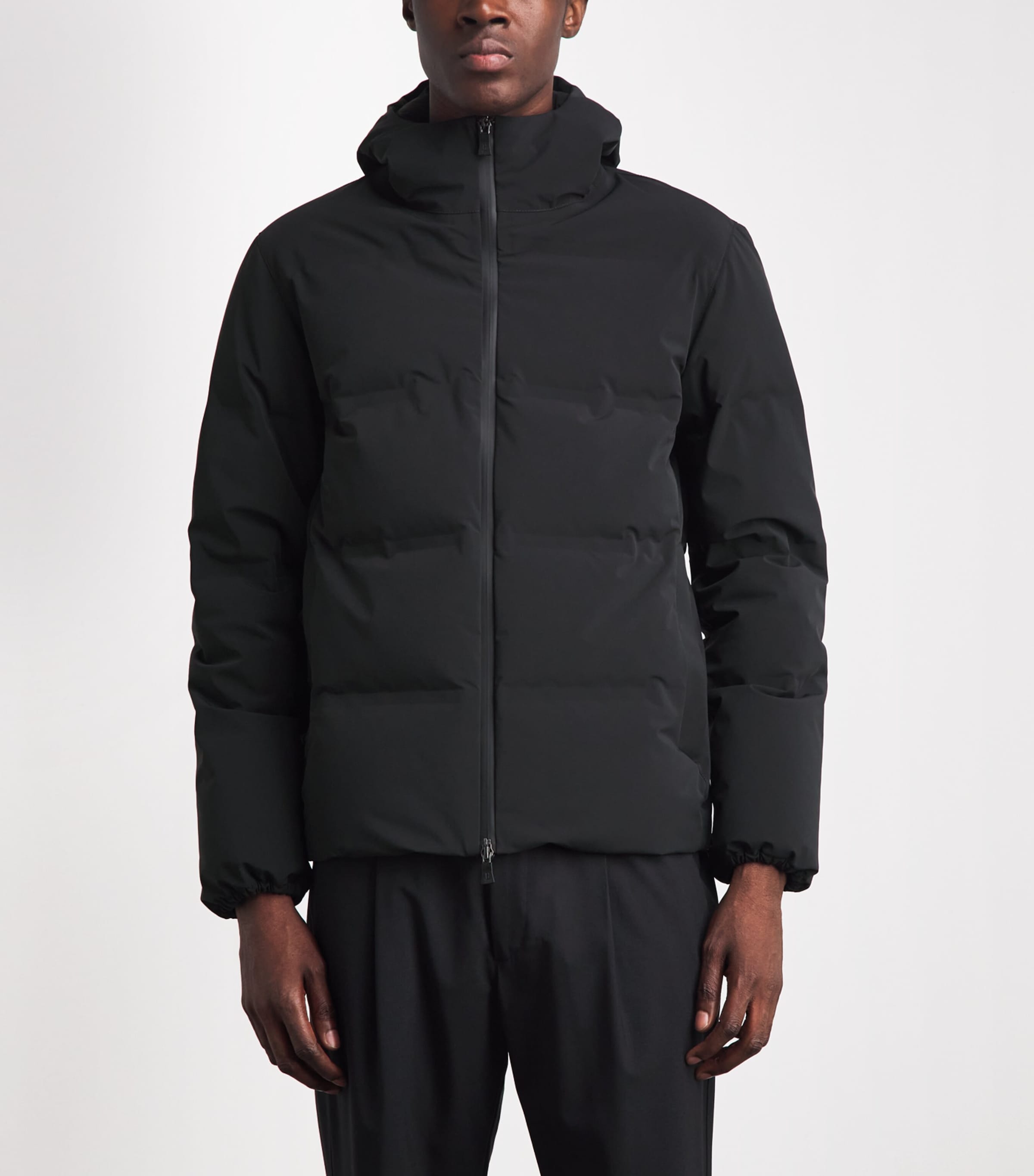 Herno Mens Waterproof Hooded Down Jacket Nero Image 4