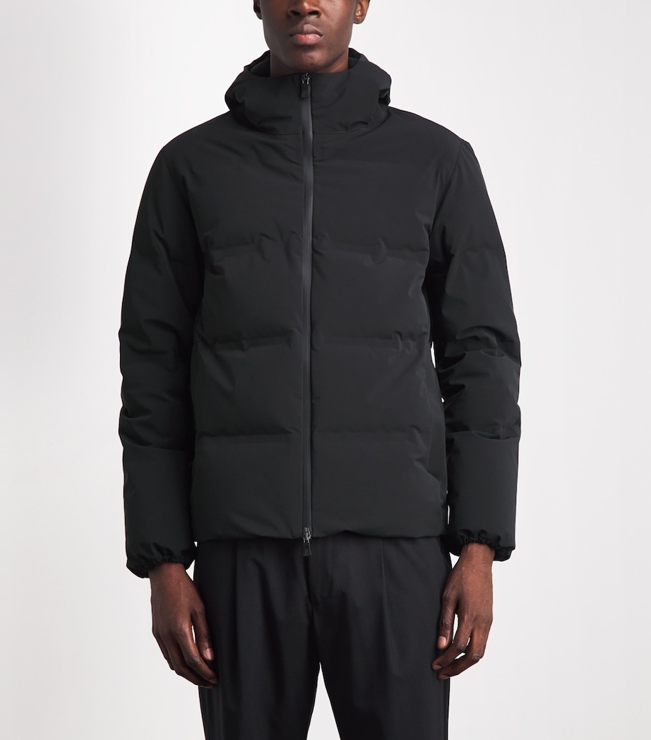 Herno Mens Waterproof Hooded Down Jacket Nero Image 4