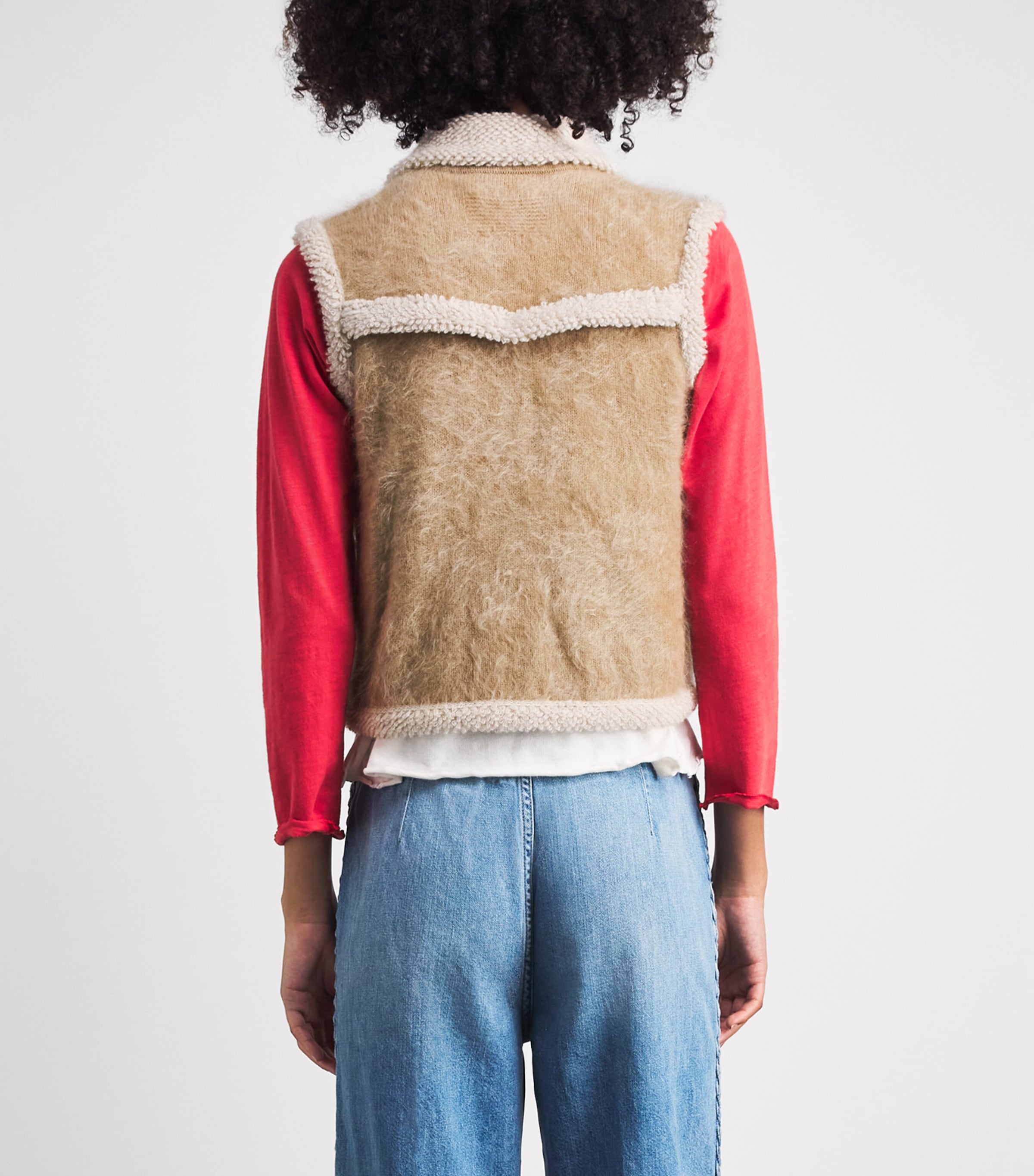 Guest In Residence Womens Cashmere Grizzly Wrangler Vest Camel Image 5