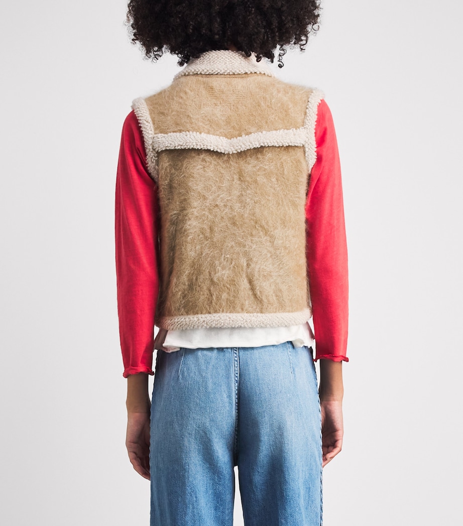 Guest In Residence Womens Cashmere Grizzly Wrangler Vest Camel Image 5
