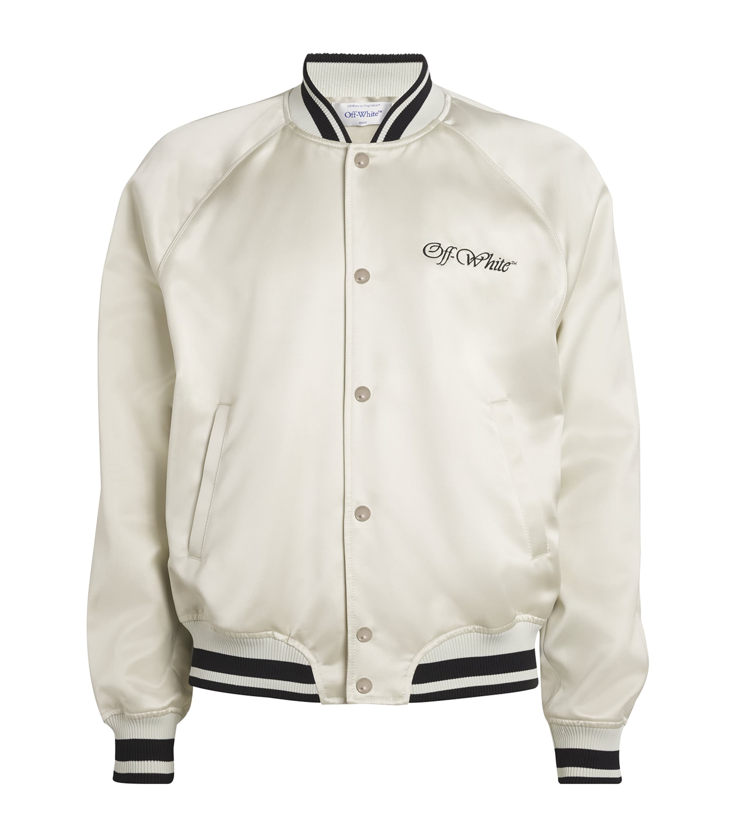 Off-white Varsity Logo Bomber Jacket In Ivory