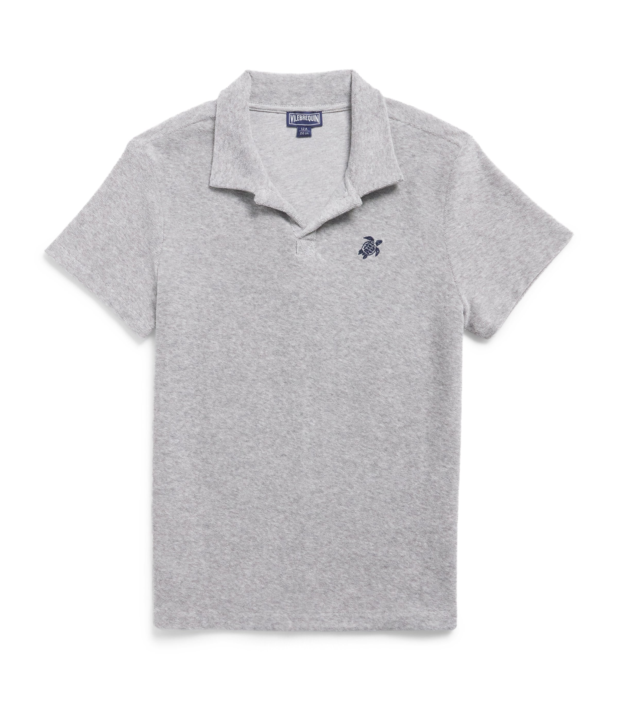 Cotton Terry Polo Shirt (2-14 Years) 921GRIS CHINE Image 1