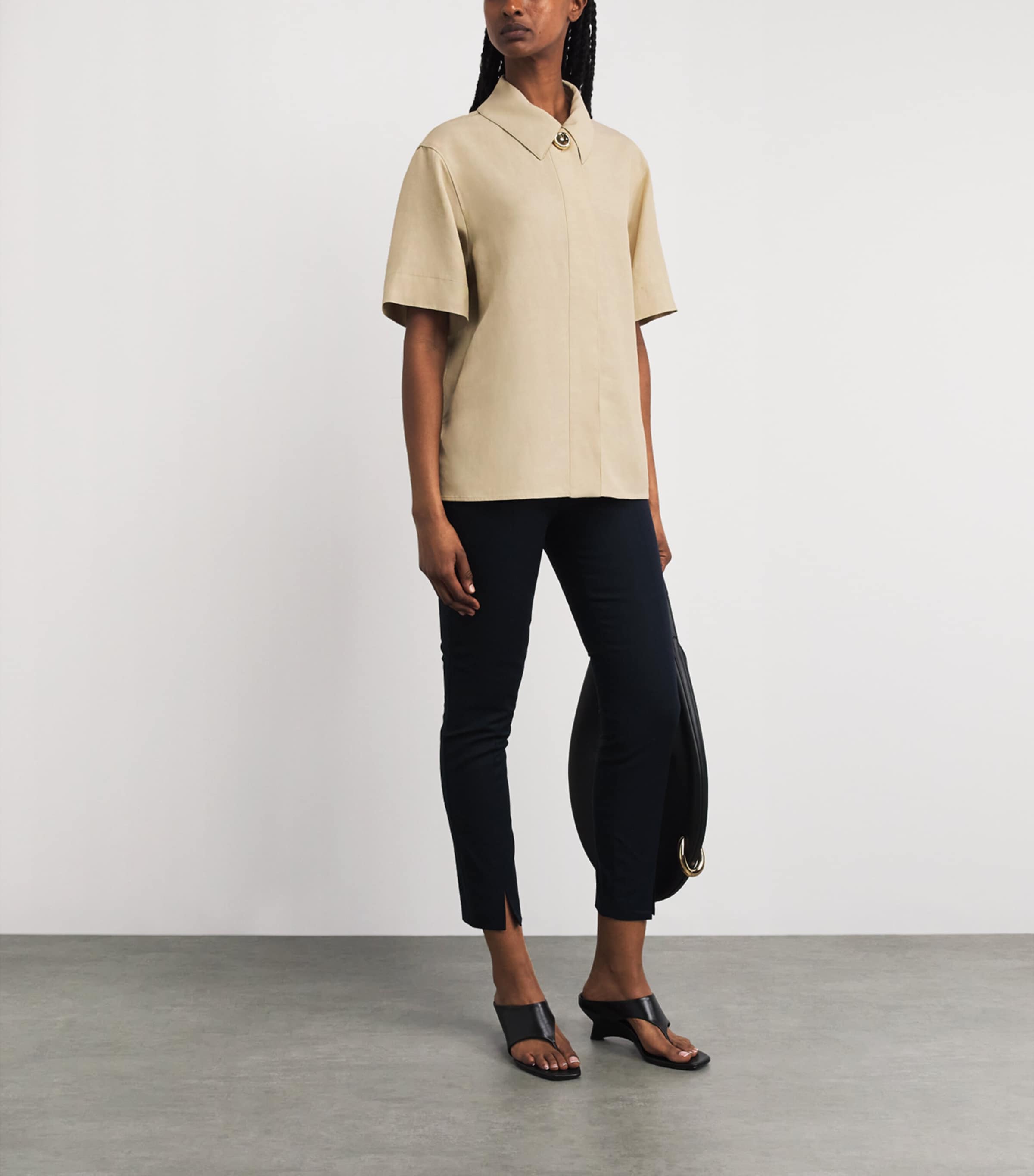 Joseph Womens Short-Sleeve Volu Shirt Powder Image 2