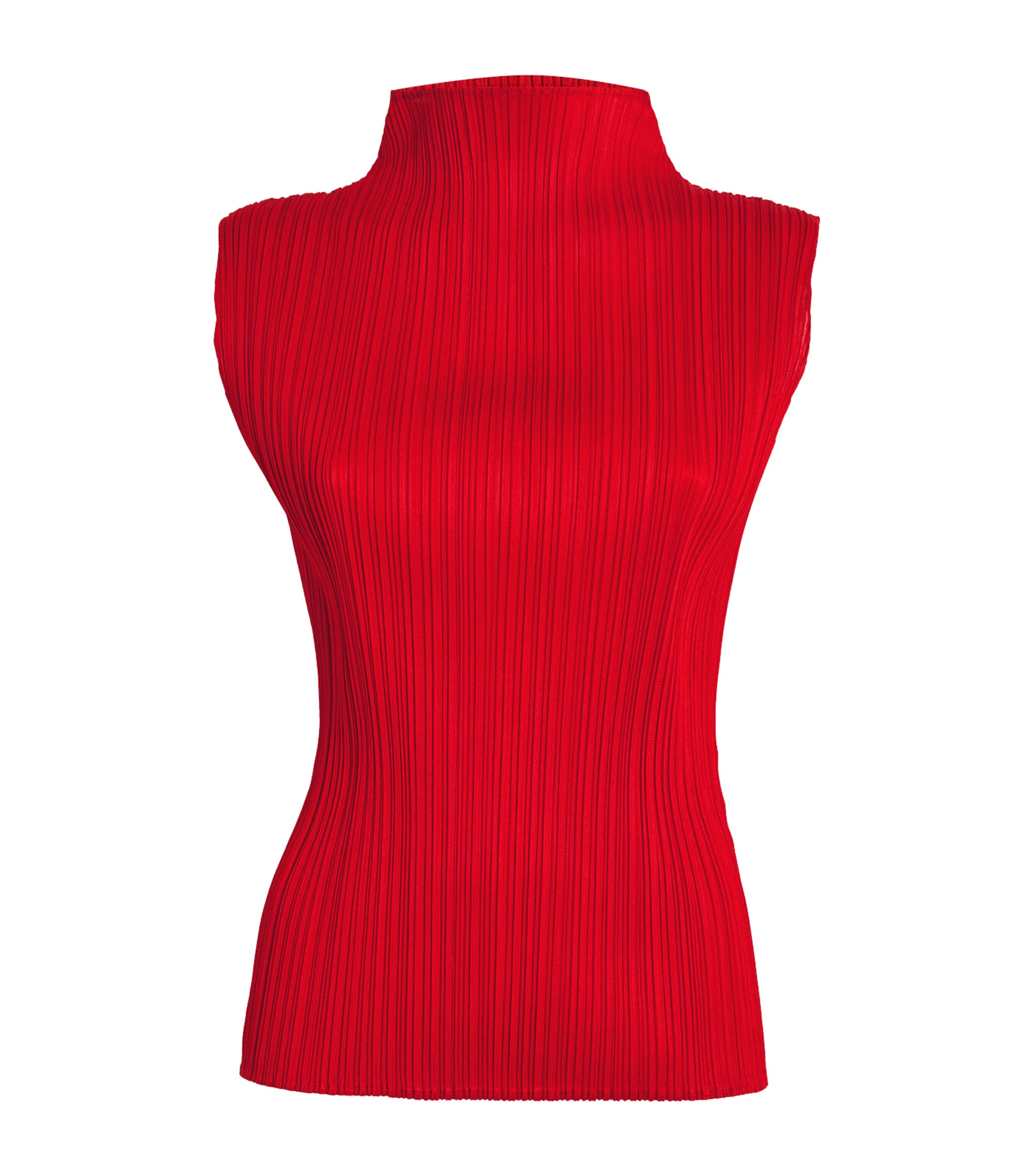 Shop Issey Miyake Sleeveless New Colorful Basics Top In Red